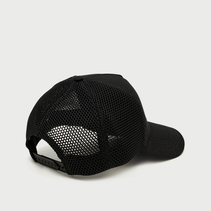 Lee Cooper Printed Cap with Snap Back Closure and Mesh Panels-Caps & Hats-image-4