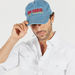 Lee Cooper Embroidered Denim Cap with Hook and Loop Strap Closure-Caps & Hats-thumbnailMobile-1