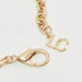 Metallic Chunky Chain Bracelet with Alphabet Charm-Bracelets-thumbnail-2