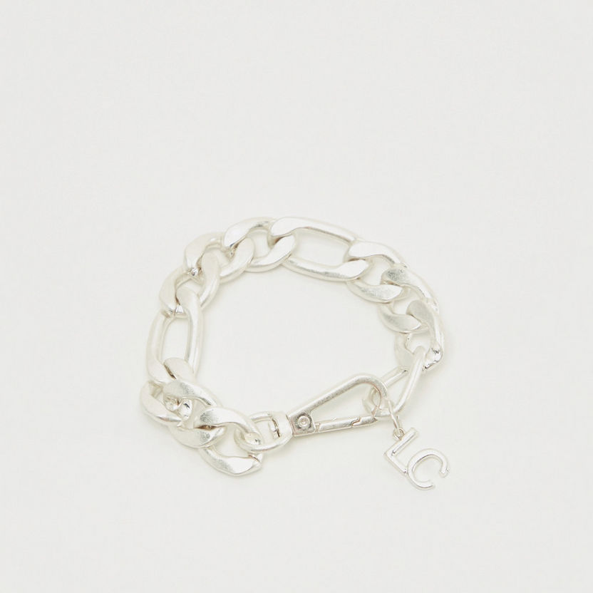 Chunky Chain Bracelet with Alphabet Charm-Bracelets-image-3