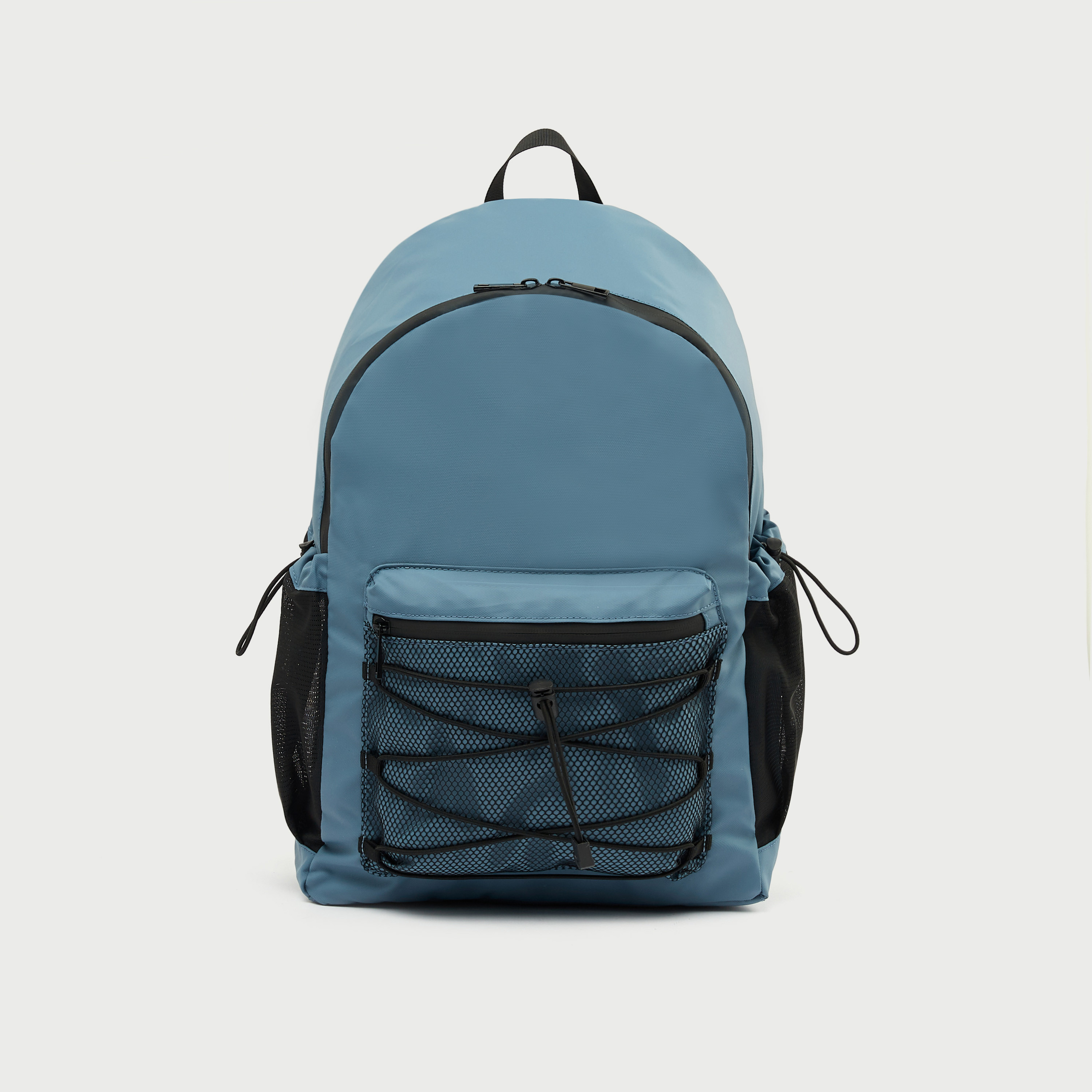 شنطة ظهر سادة بسحّاب إغلاق وتفاصيل شبكيّة-women-bagsandwallets-backpacks-image-7