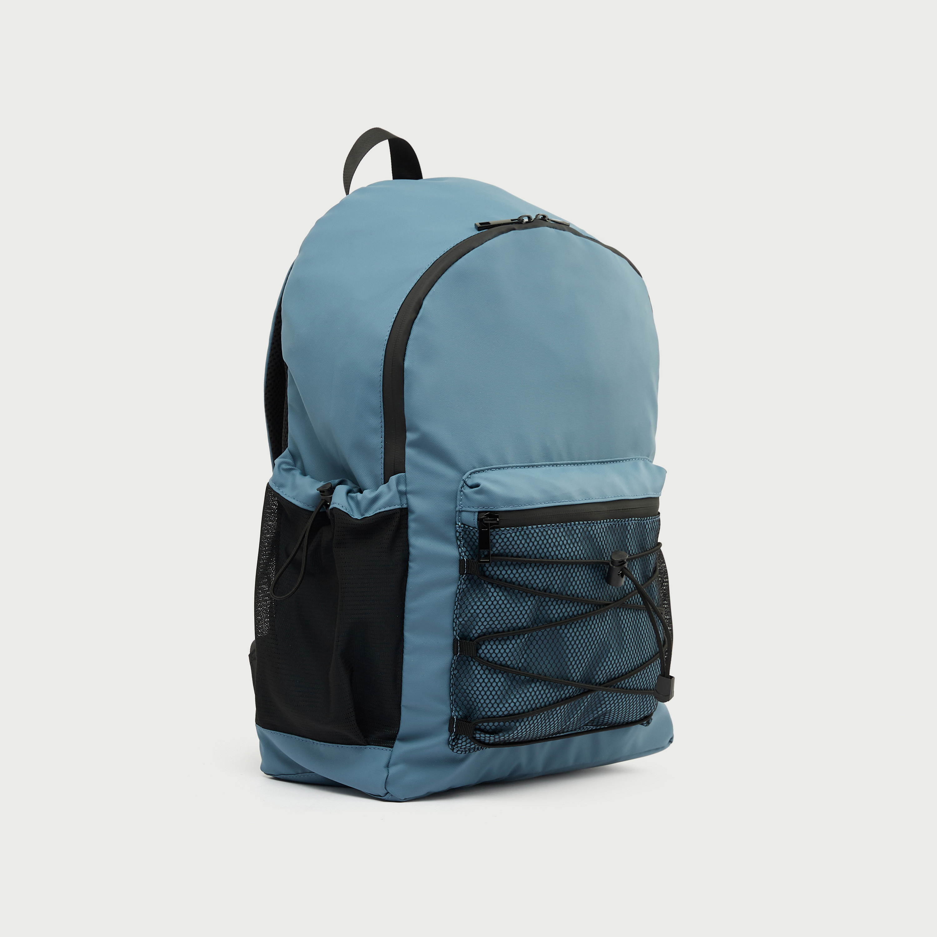 شنطة ظهر سادة بسحّاب إغلاق وتفاصيل شبكيّة-women-bagsandwallets-backpacks-image-9