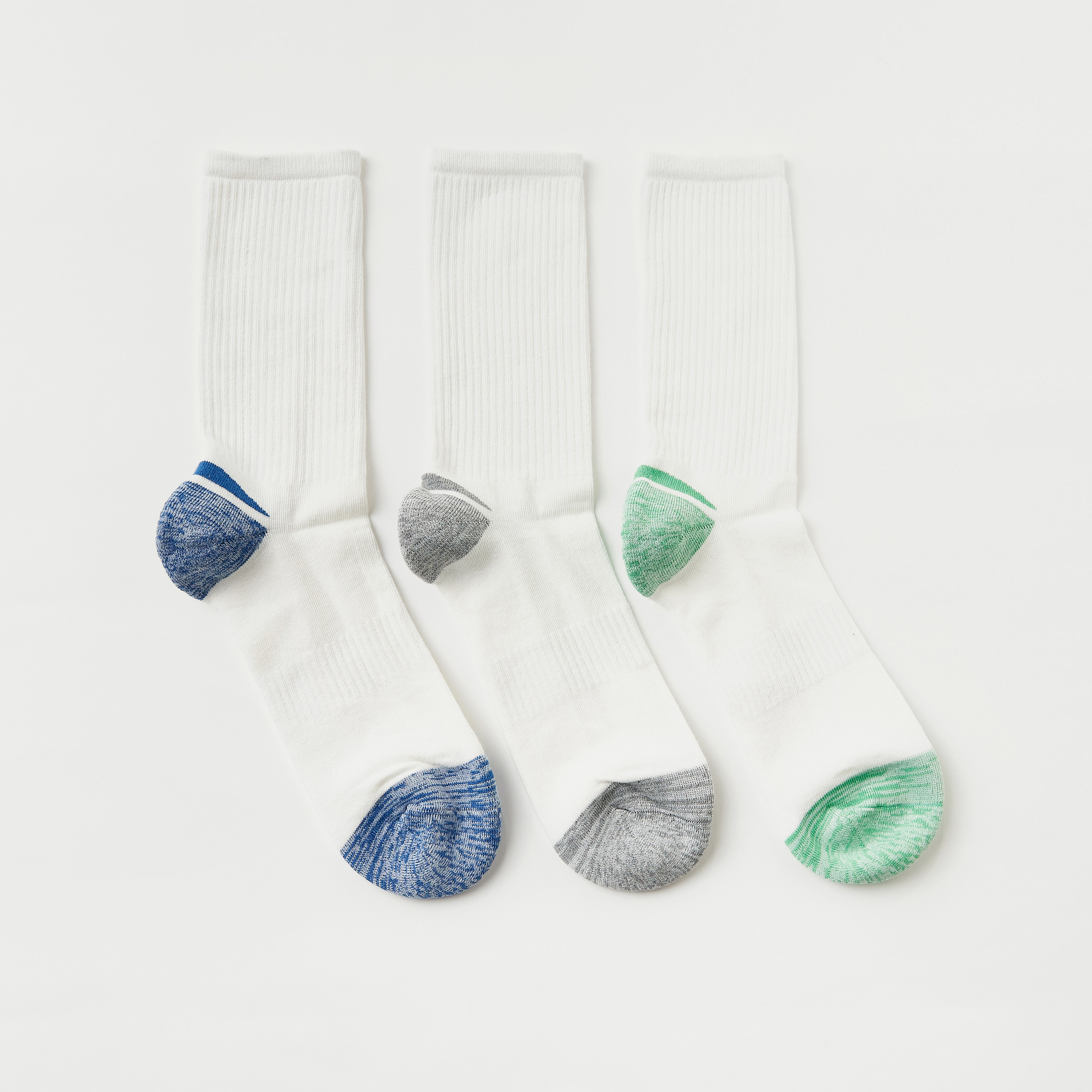 Set of 3 - Ribbed Crew Length Sports Socks-men-socks-image-1