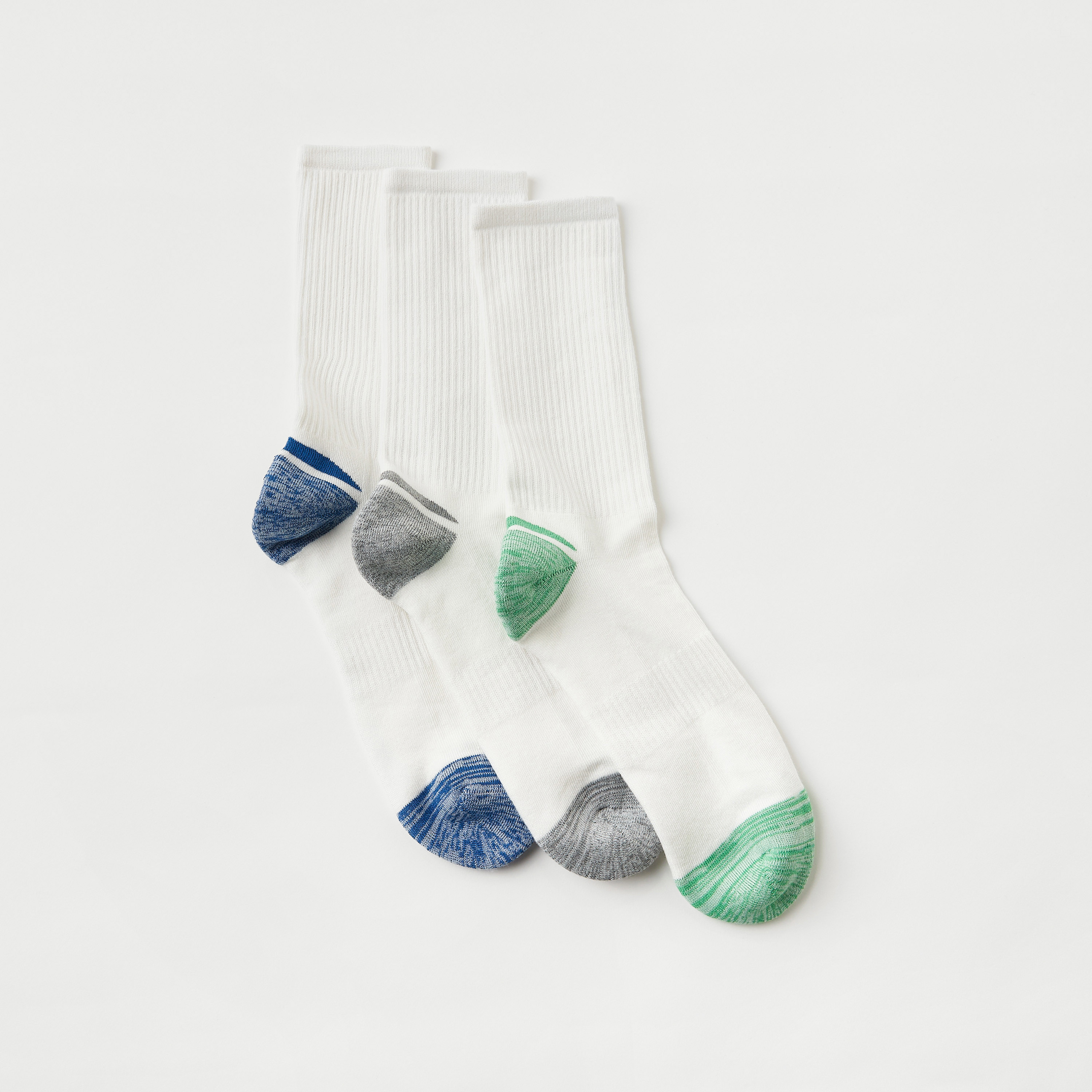Set of 3 - Ribbed Crew Length Sports Socks-men-socks-image-2