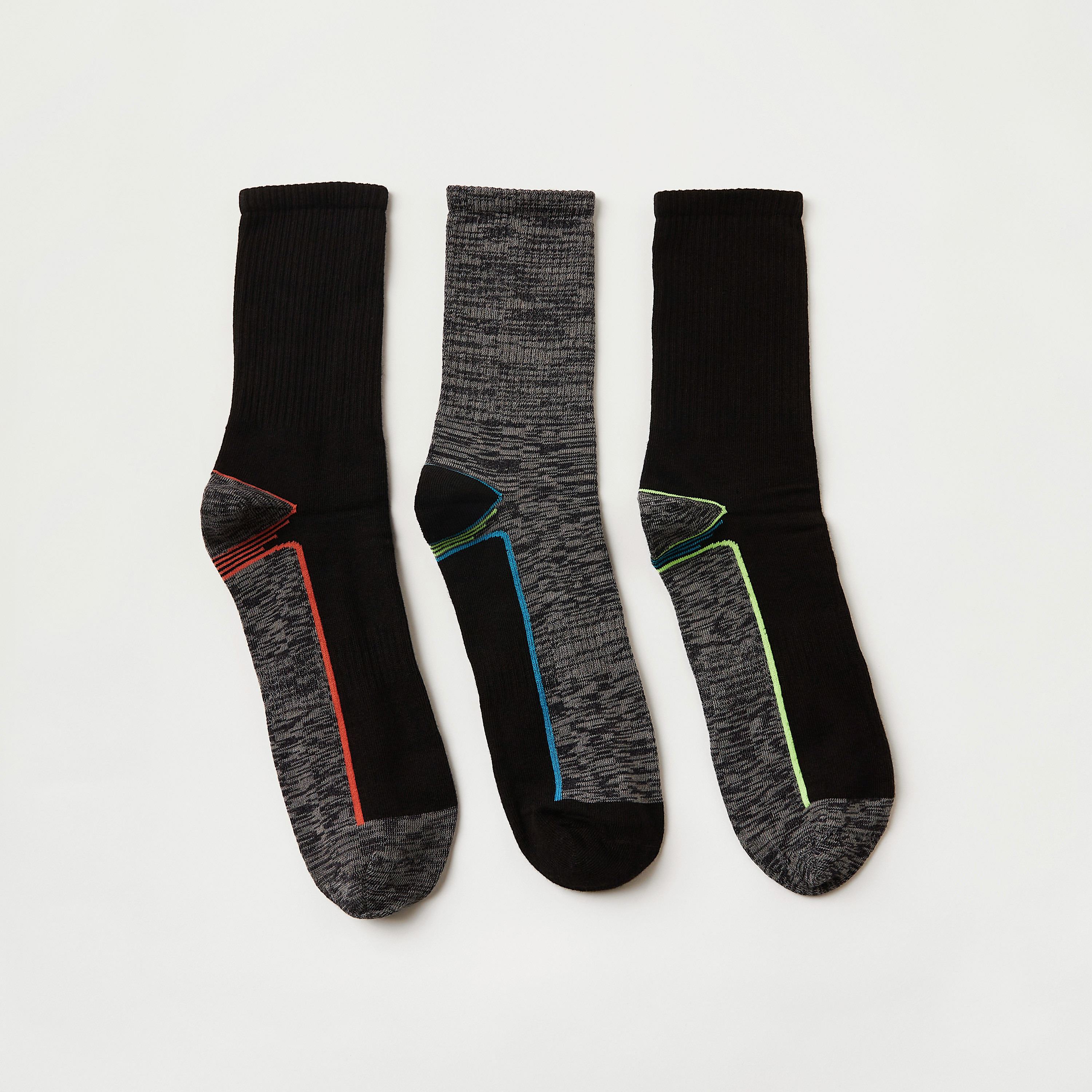 Set of 3 - Textured Crew Length Socks-men-socks-image-1