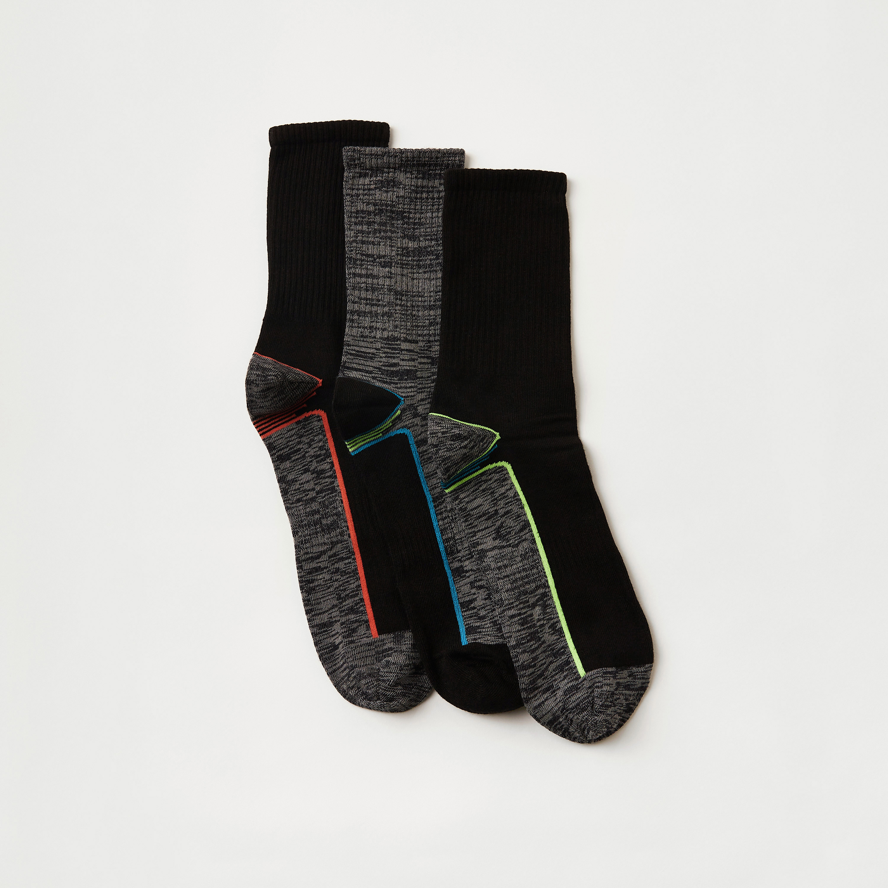 Set of 3 - Textured Crew Length Socks-men-socks-image-2