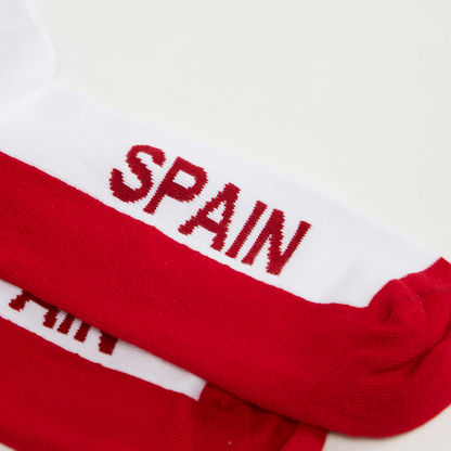 جوارب بطول ربلة الساق بطبعات فريق أسبانيا لكرة القدم