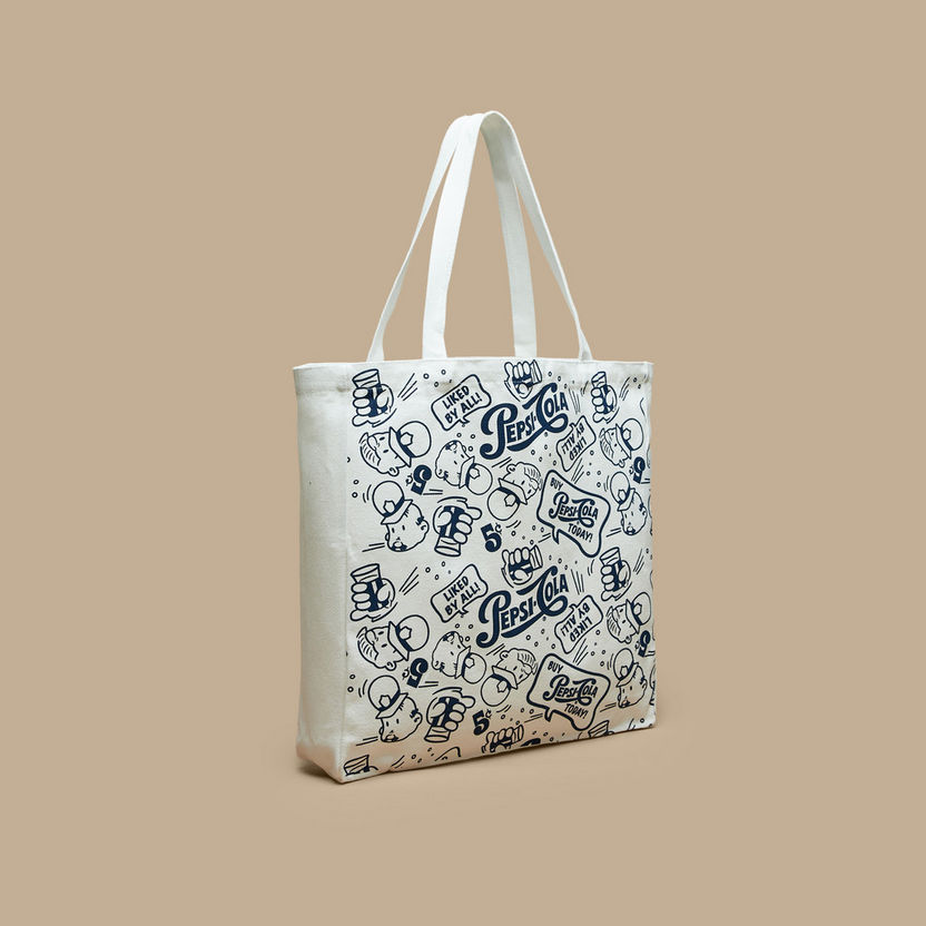 Buy Graphic Print Tote Bag with Double Handle
