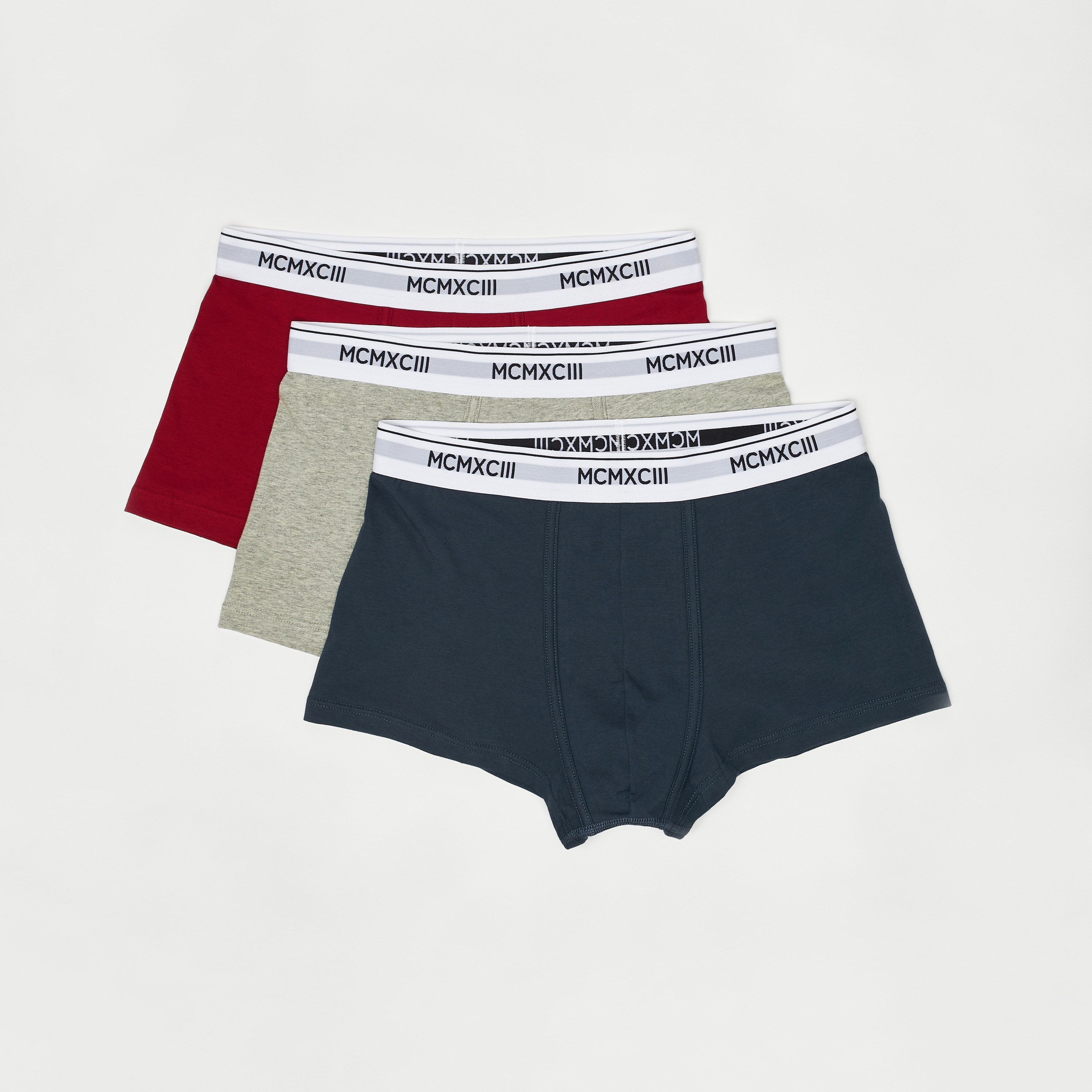 Set of 3 Solid Hipster Briefs with Elasticised Waistband