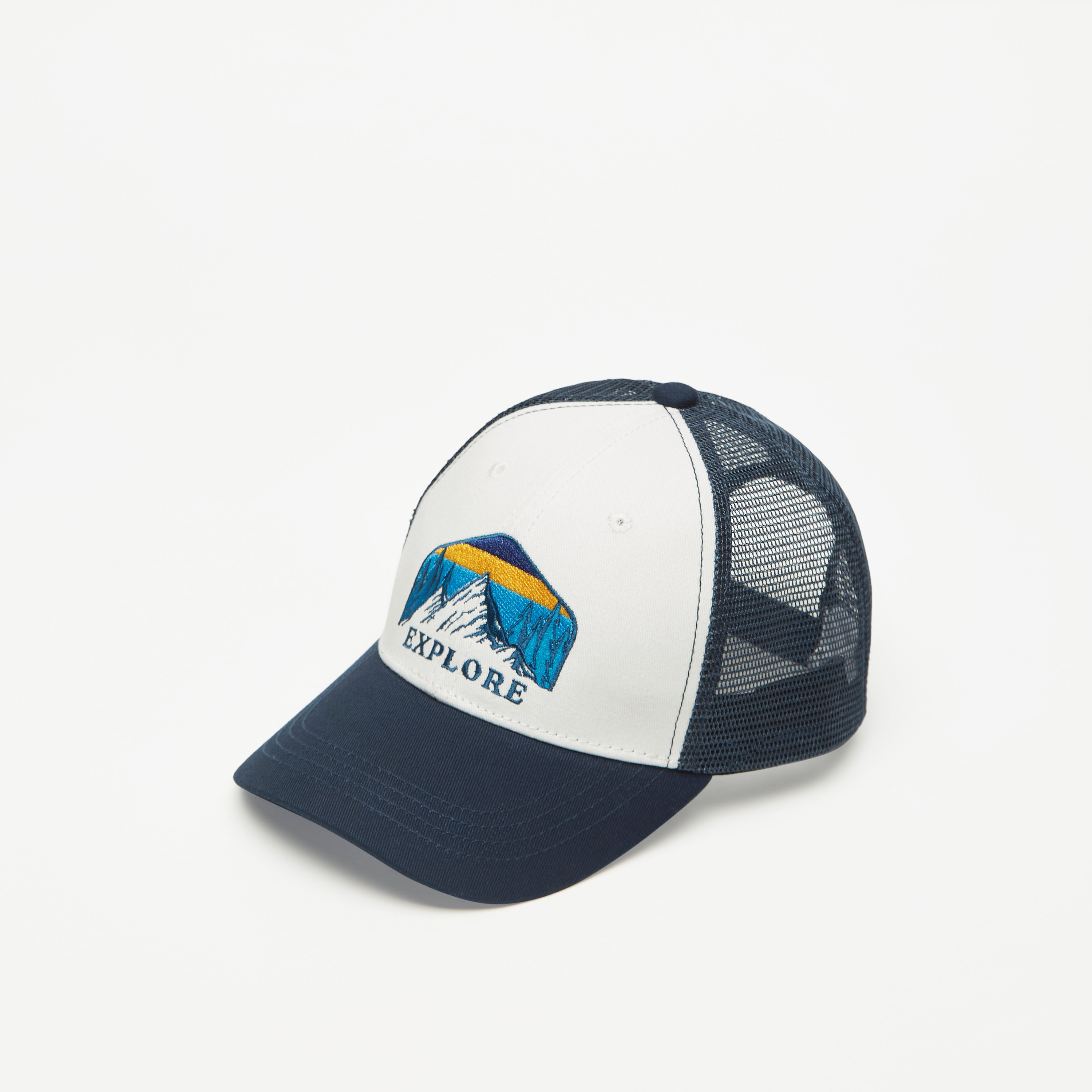 Embroidered Mesh Cap with Snap Back Closure-men-caps-image-1