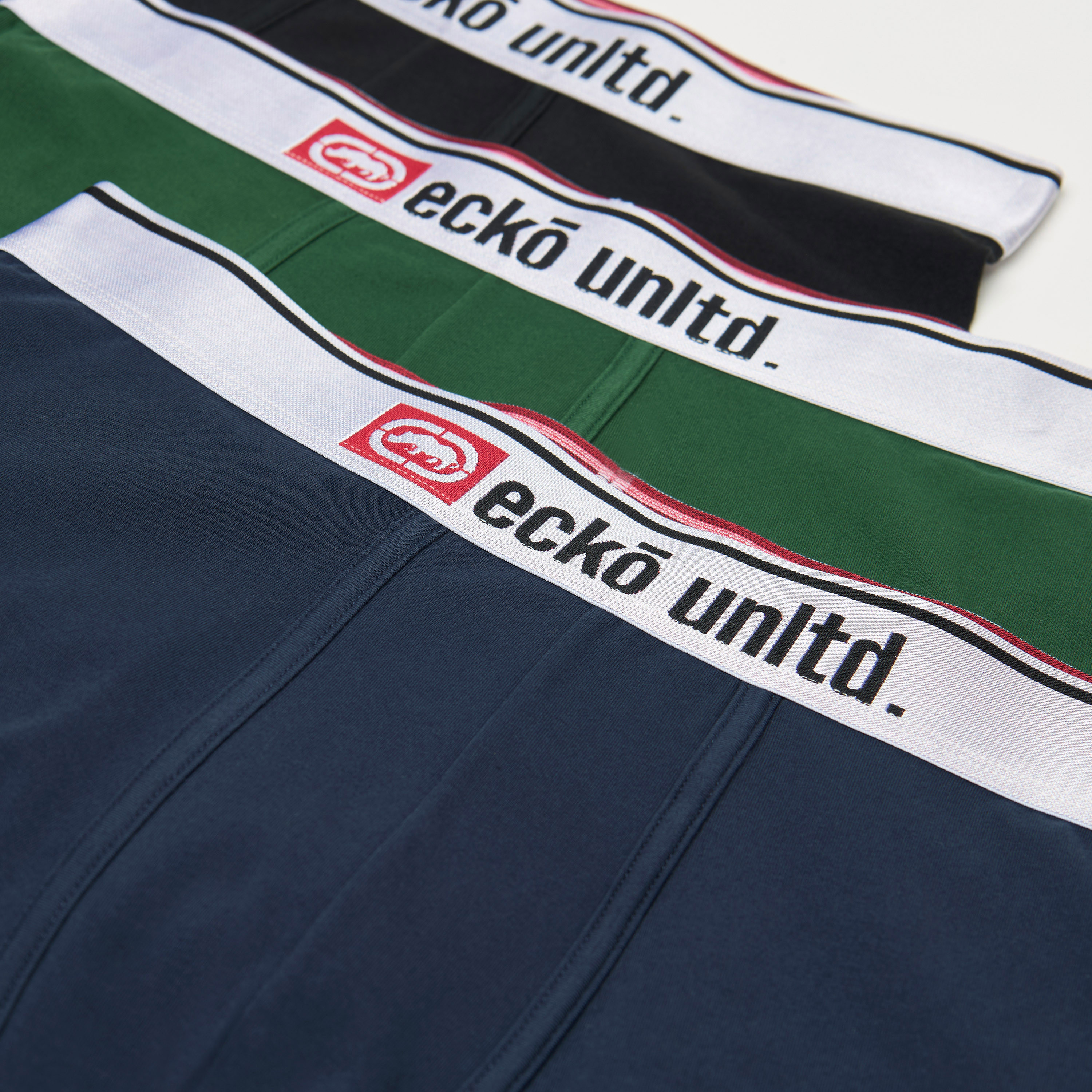 Buy Set of 3 Ecko Solid Trunk with Elasticated Waistband