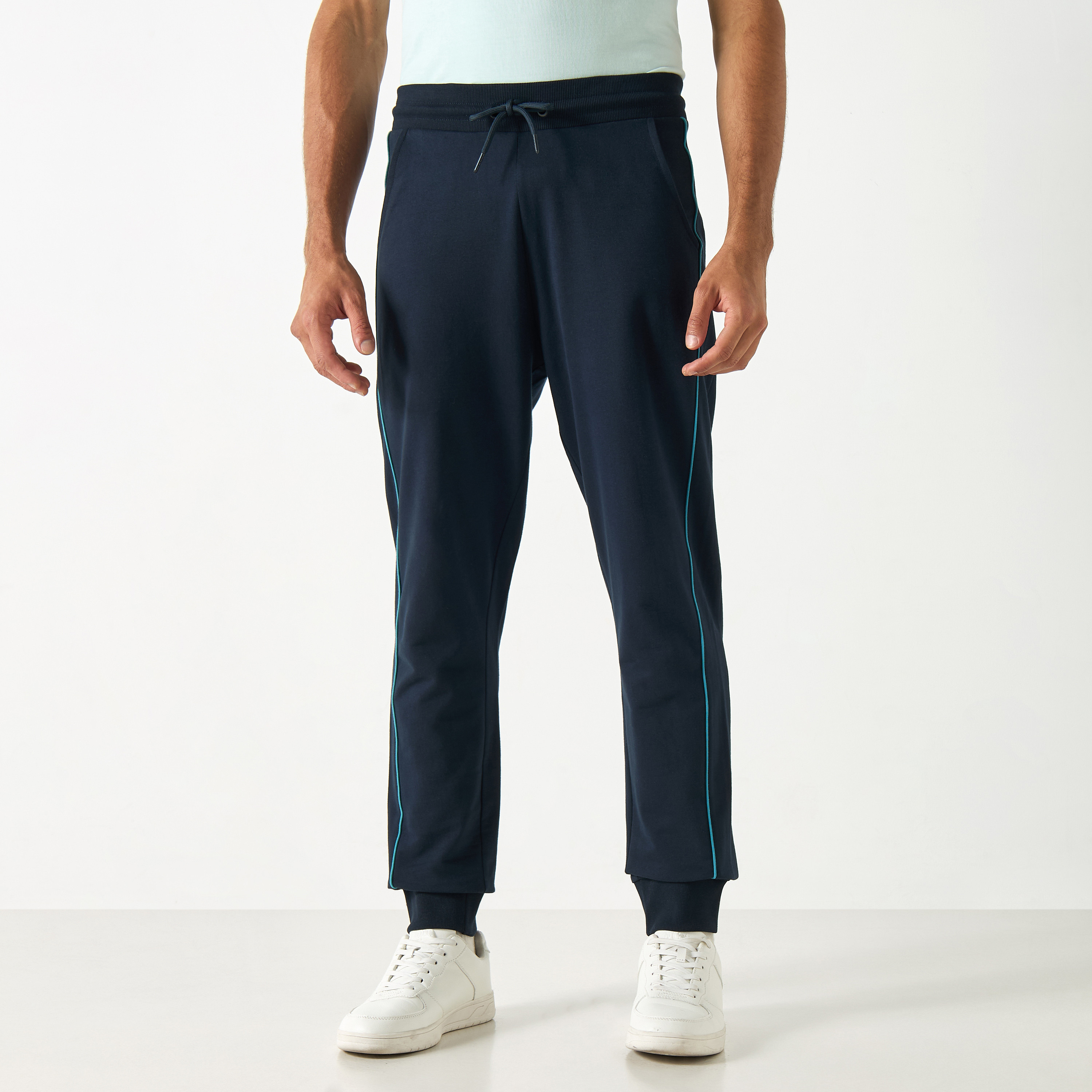 Buy Men s Ecko Unltd Solid Joggers with Piping Detail Online Centrepoint Kuwait