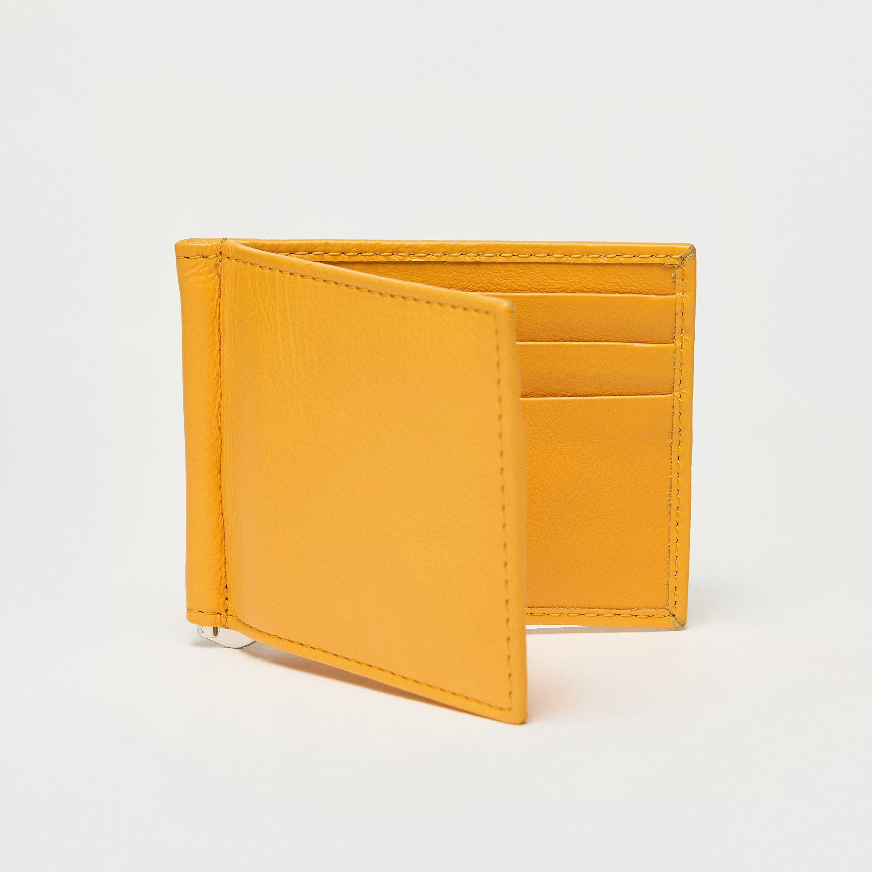 محفظة جلد سادة بطيّة مزدوجة ومشبك نقود-men-beltsandwallets-wallets-image-2