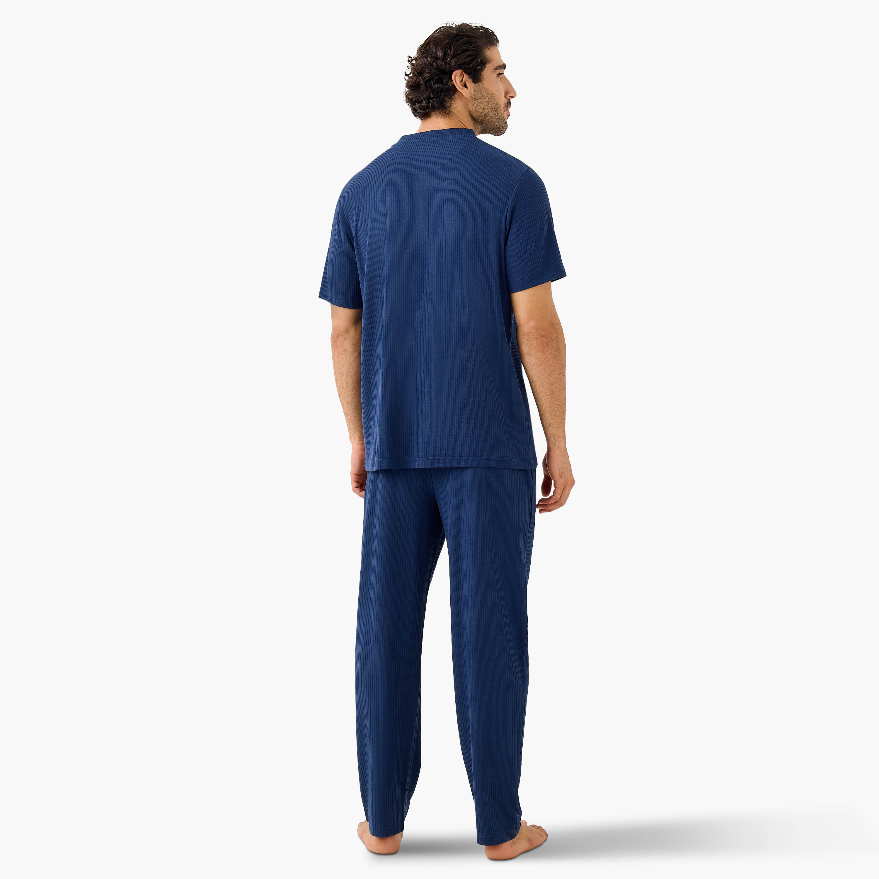 Men Cotton Ribbed Nightwear Set-men-clothing-nightwear-sets-image-4