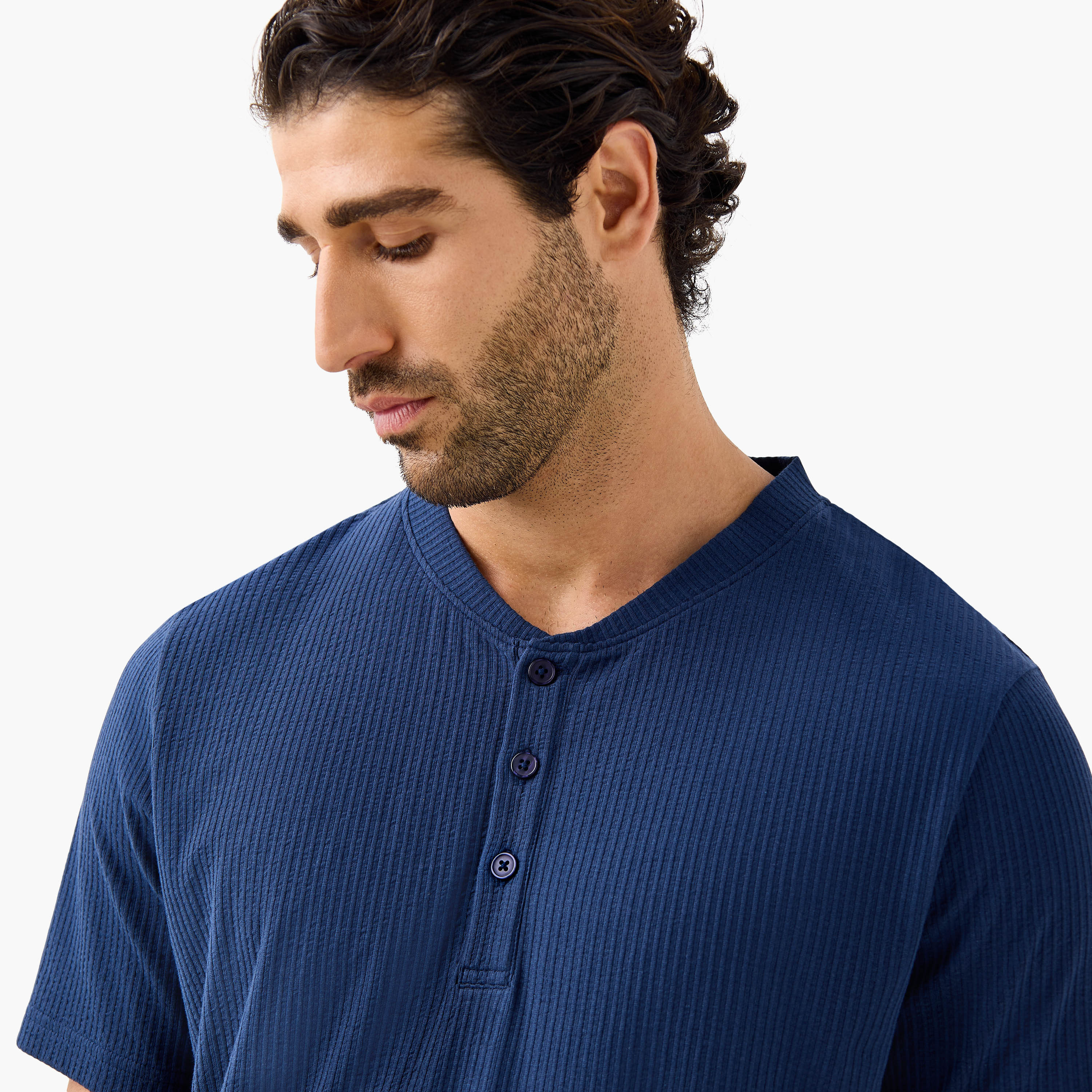 Men Cotton Ribbed Nightwear Set-men-clothing-nightwear-sets-image-5