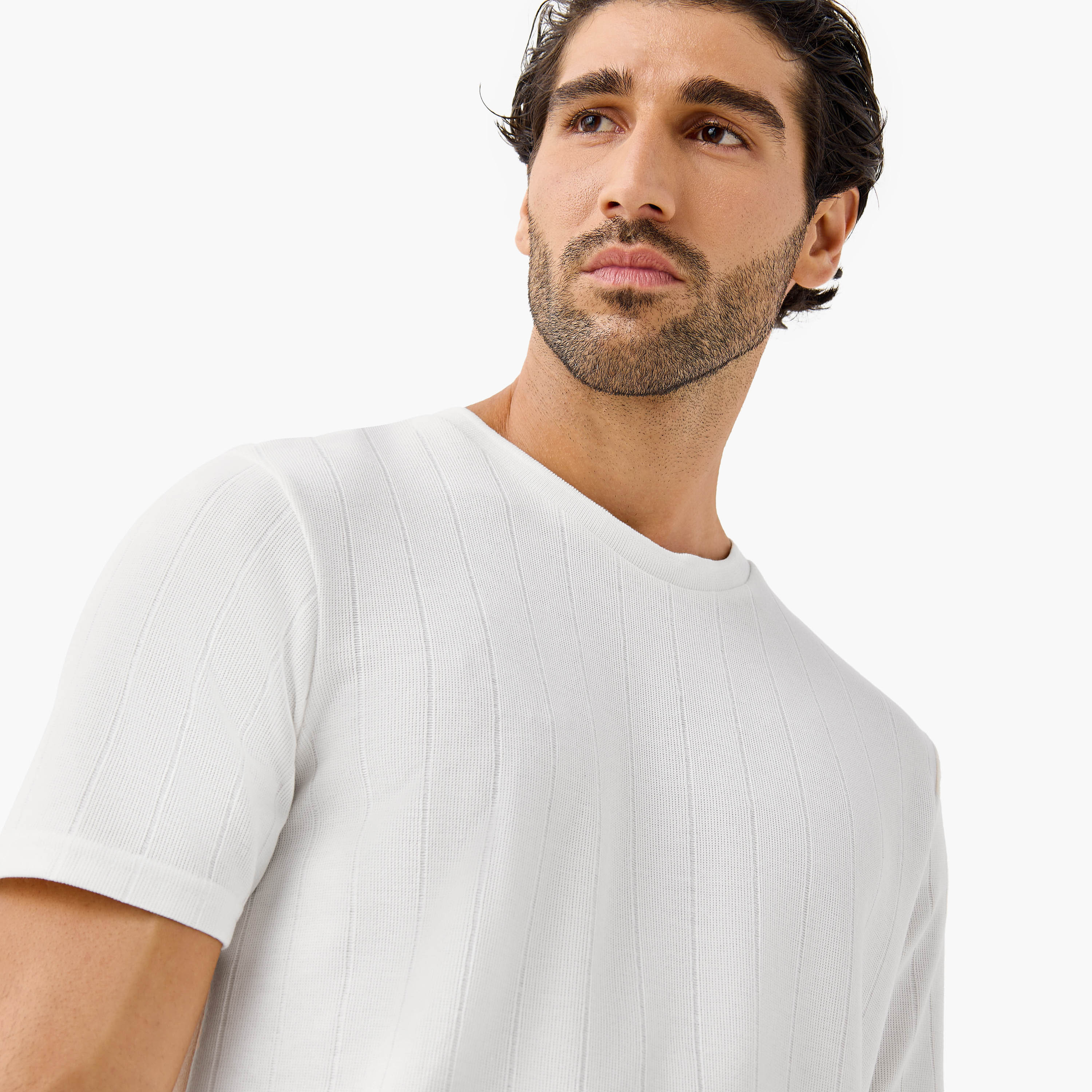 Ribbed Crew Neck T-shirt and Pyjama Set-men-clothing-nightwear-sets-image-5