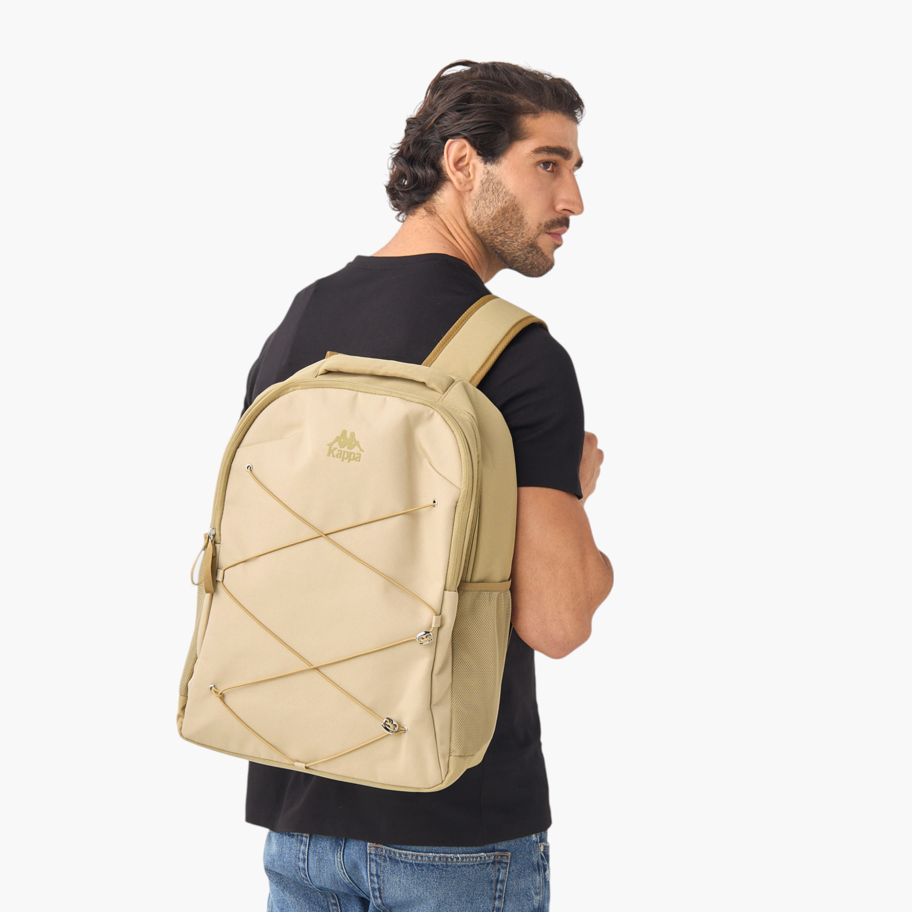 Kappa Drawstring Backpack with Adjustable Straps and Zip Closure-men-bags-image-2