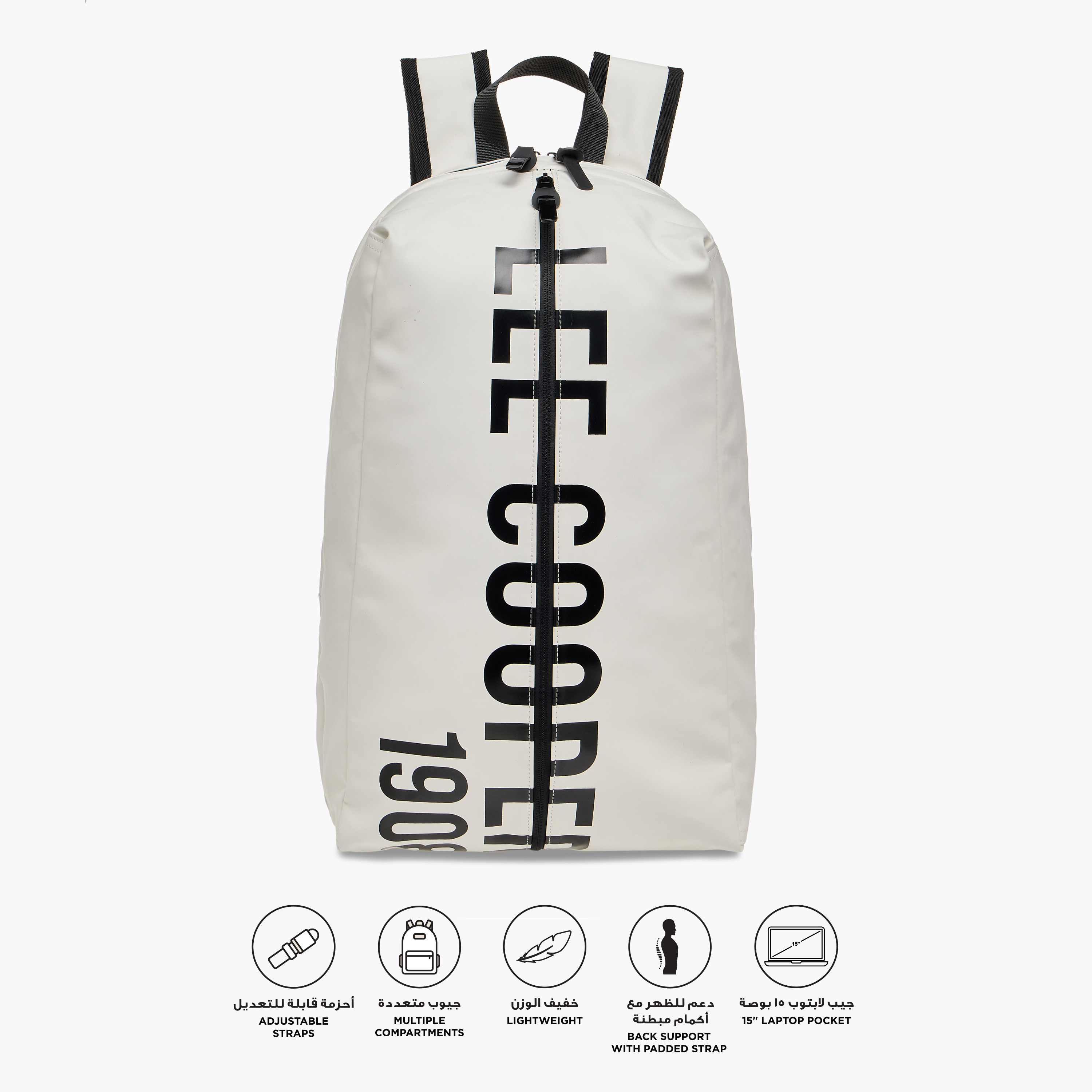 Lee Cooper  Backpack with Adjustable Straps and Zip Closure - 33x16x47 cm-men-bags-image-3