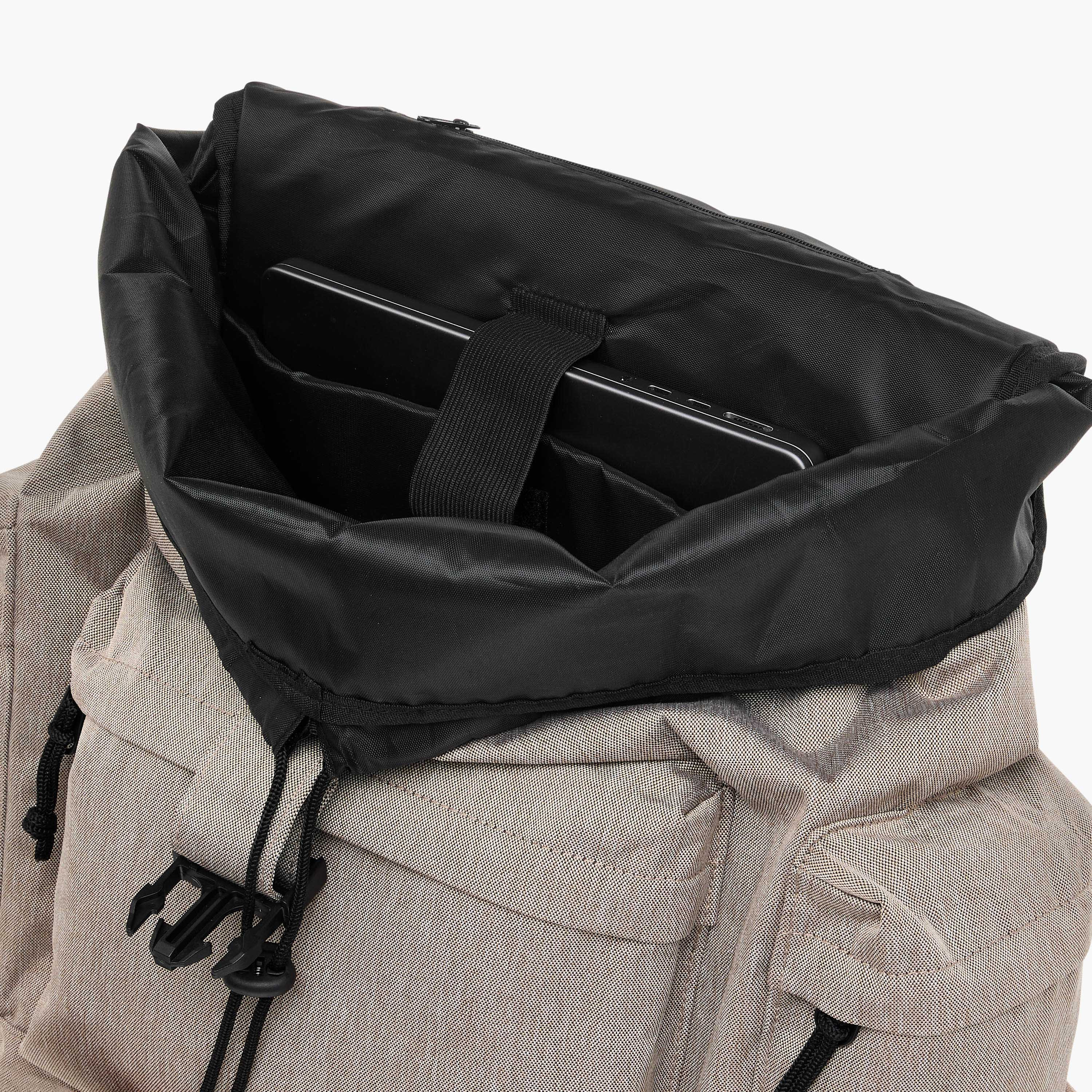 Lee Cooper Textured Backpack with Adjustable Straps and Zip Closure - 33x16x47 cm-men-bags-image-9