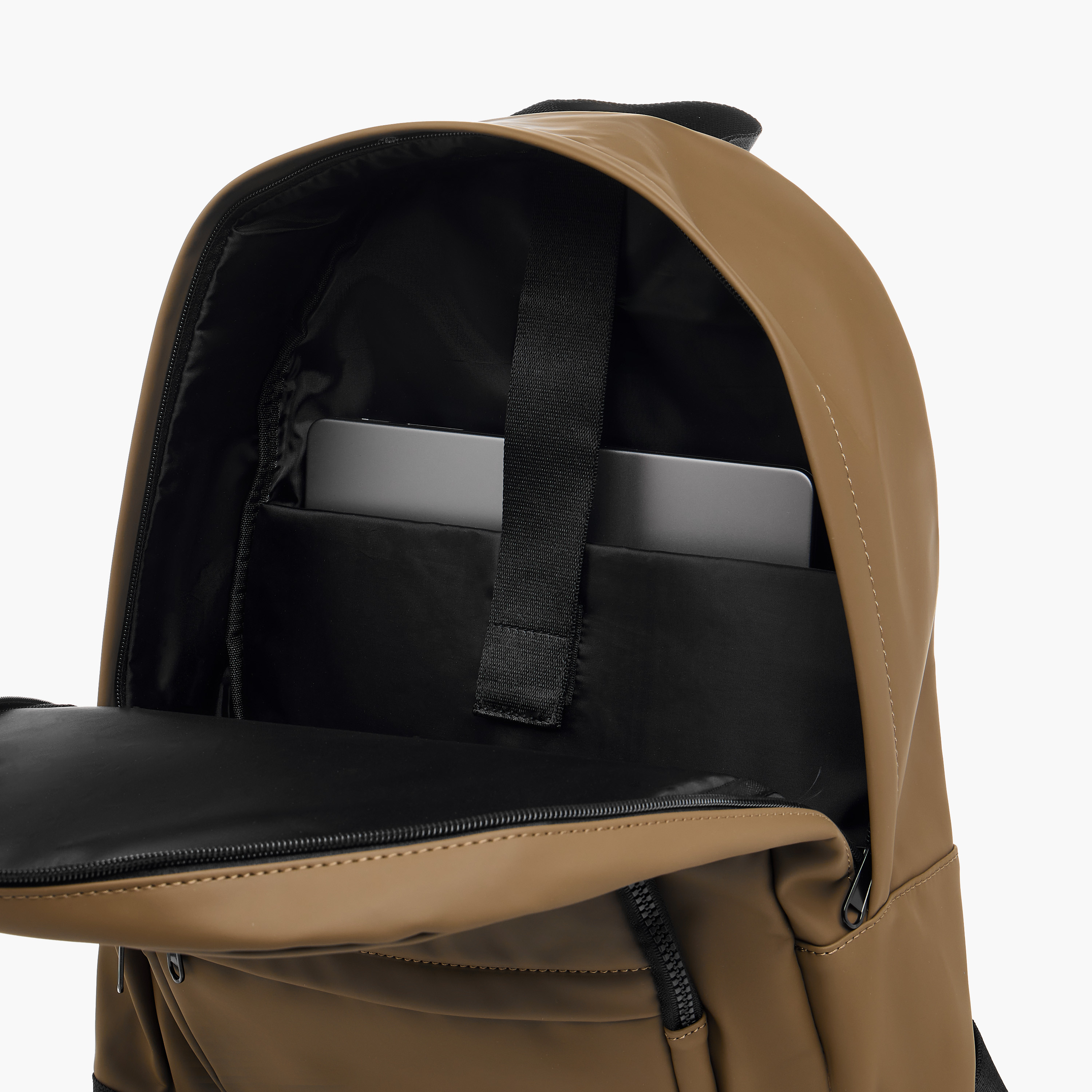 Panelled Backpack with Adjustable Straps-men-bags-image-7