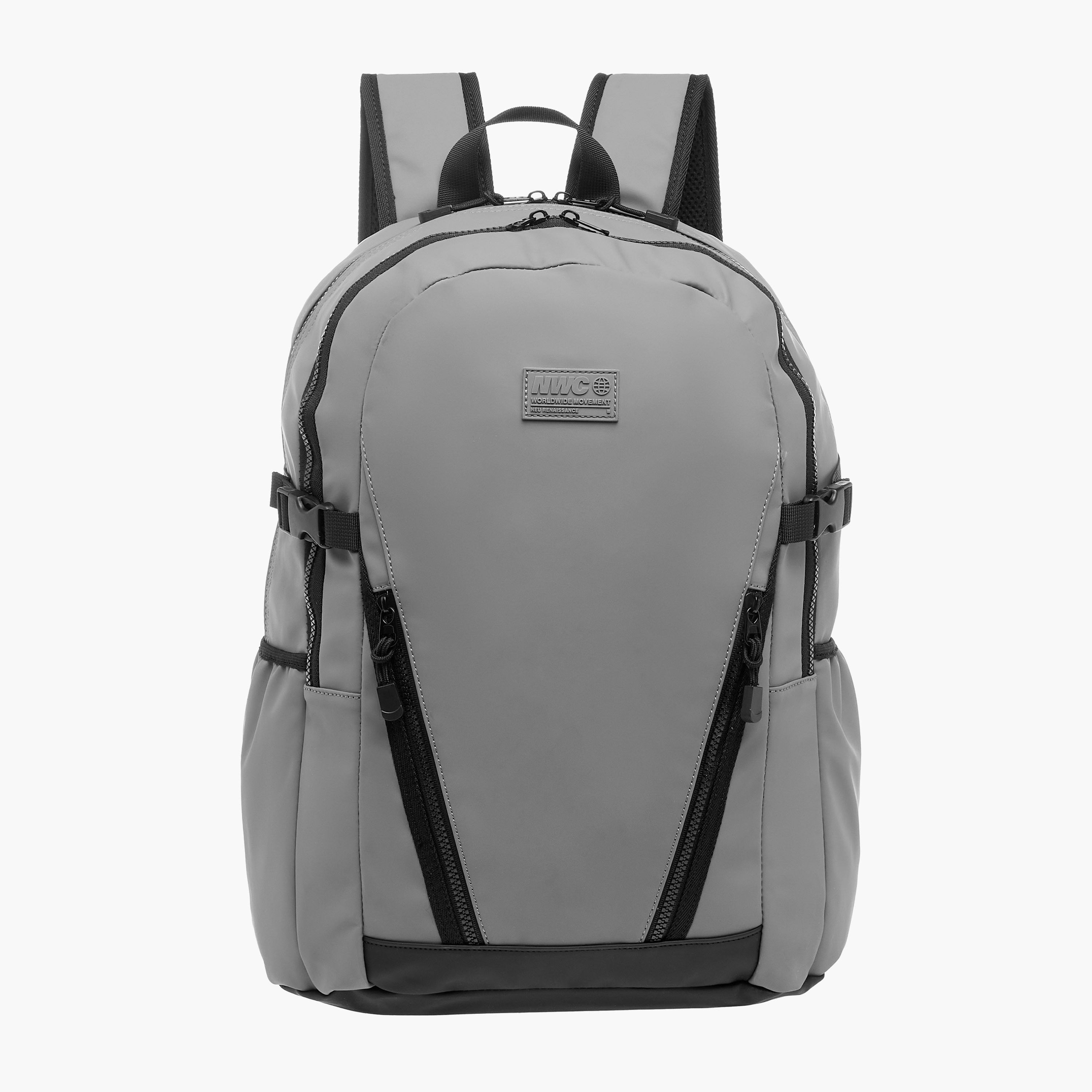 Panelled Backpack with Adjustable Straps-men-bags-image-1