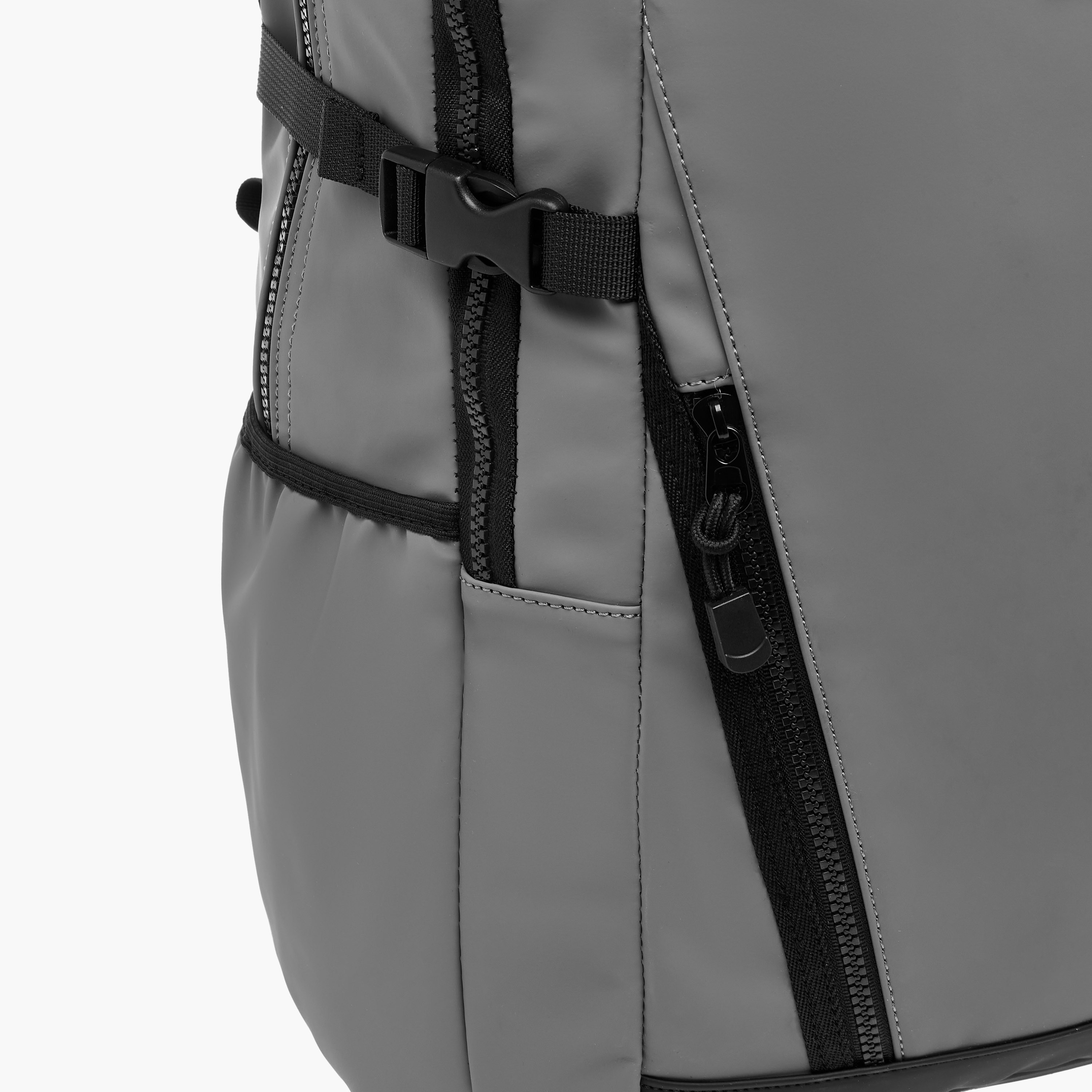 Panelled Backpack with Adjustable Straps-men-bags-image-6