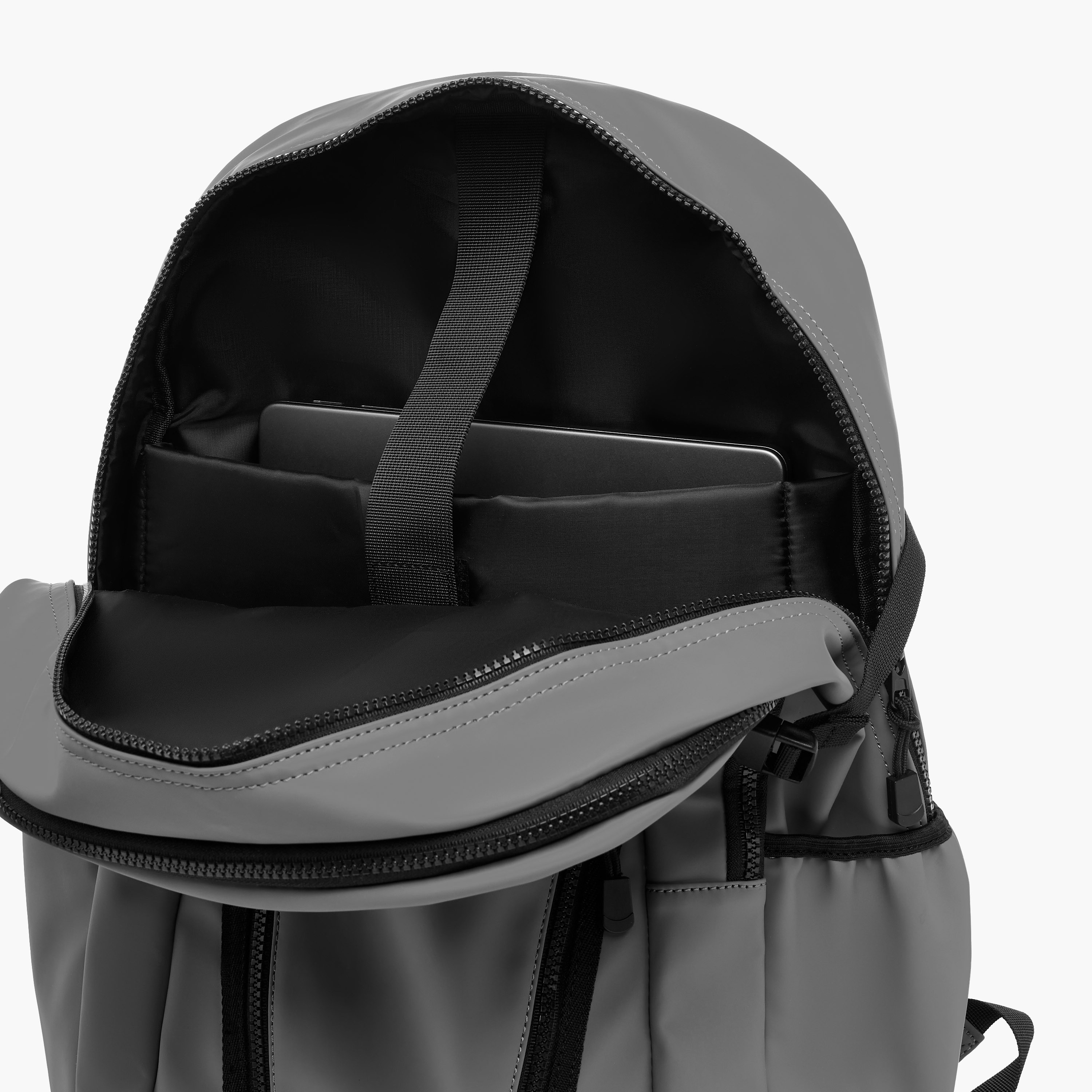 Panelled Backpack with Adjustable Straps-men-bags-image-8