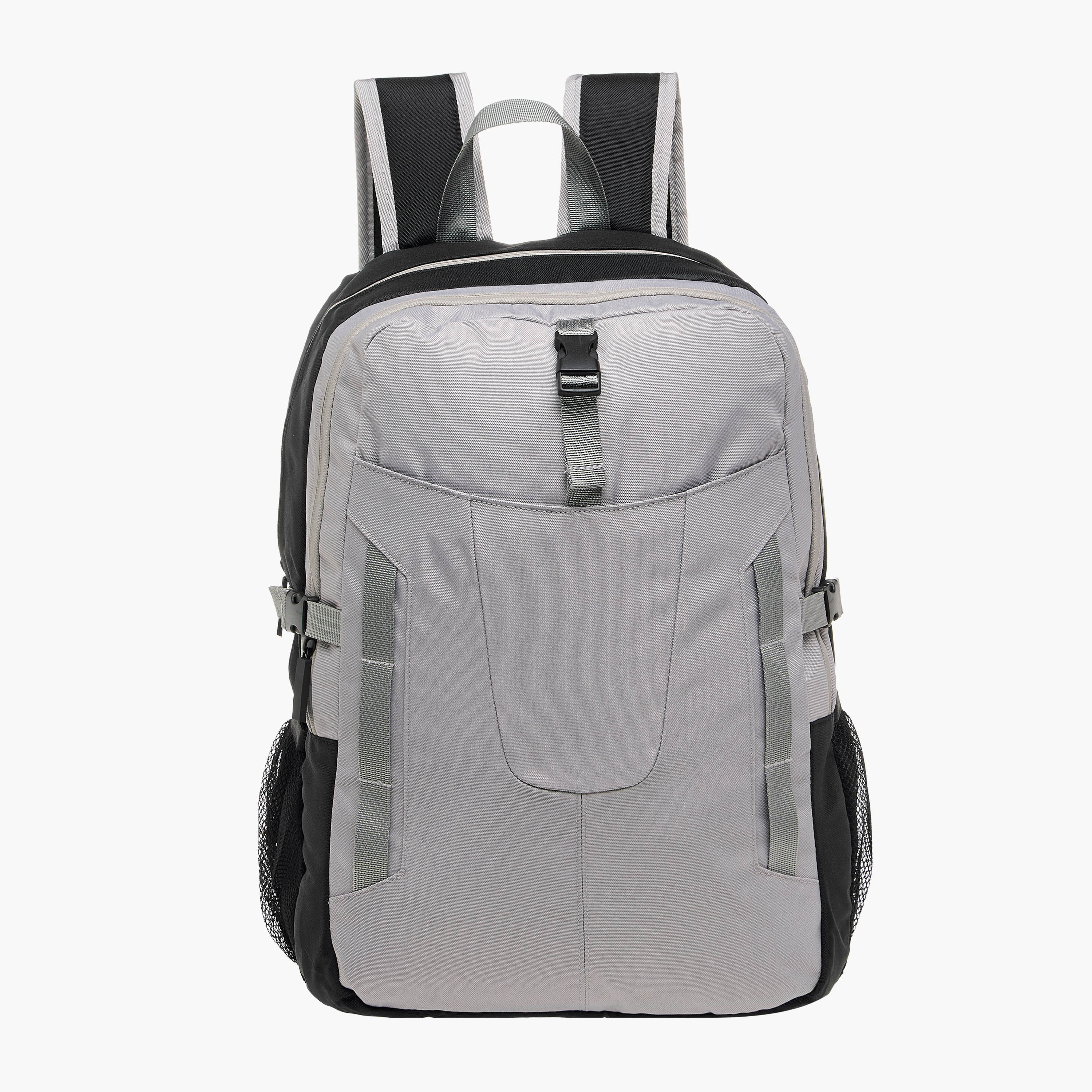 Panelled Backpack with Adjustable Straps and Zip Closure - 32x16x46 cm-men-bags-image-1