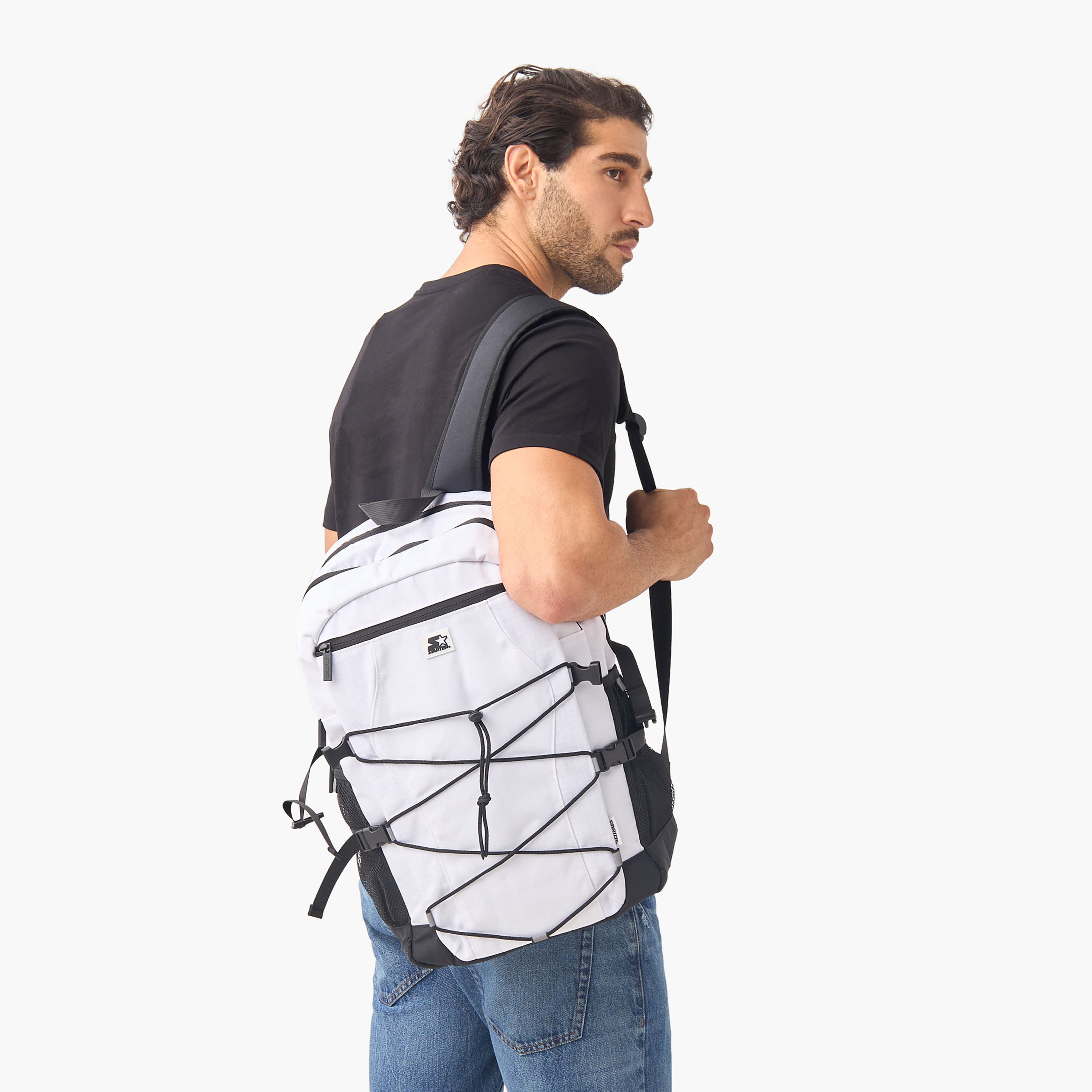 Starter Drawstring Backpack with Adjustable Straps and Zip Closure-men-bags-image-2
