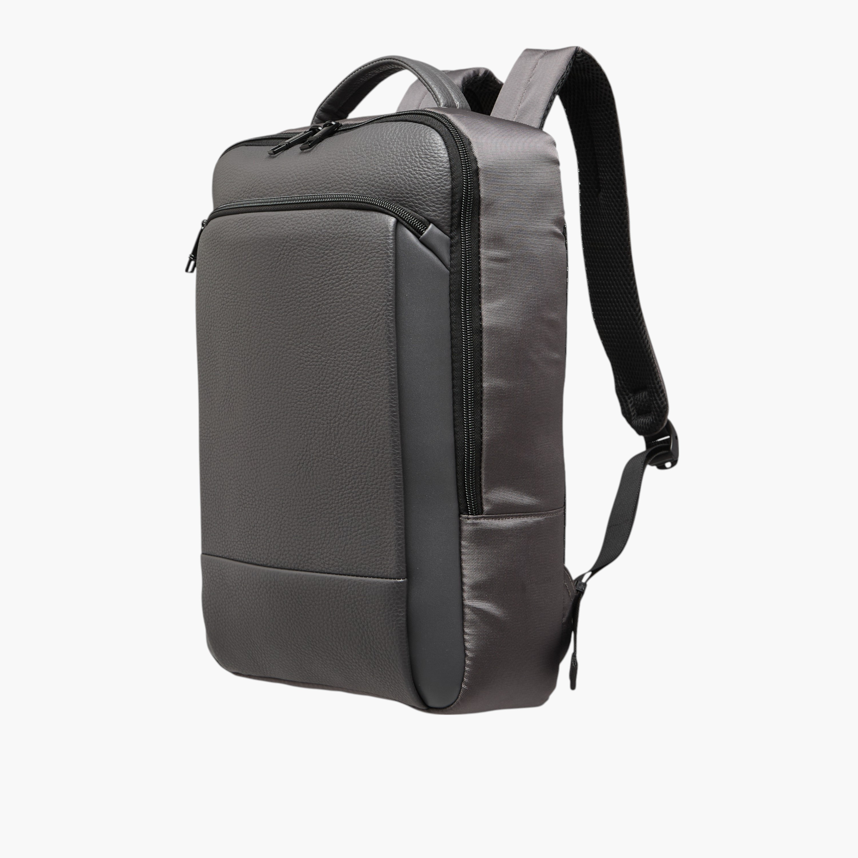 Textured Backpack with Adjustable Shoulder Straps-men-bags-image-3