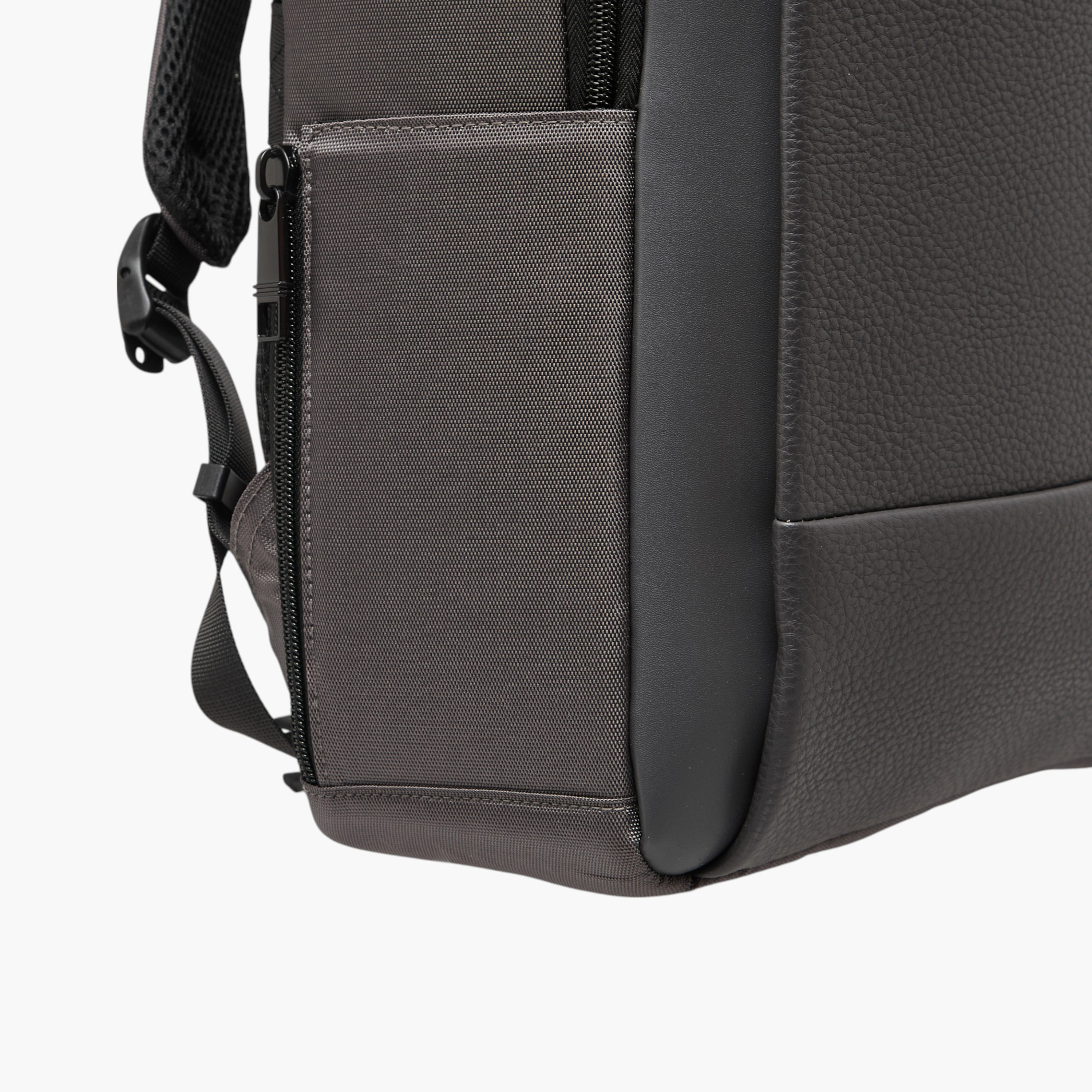 Textured Backpack with Adjustable Shoulder Straps-men-bags-image-6