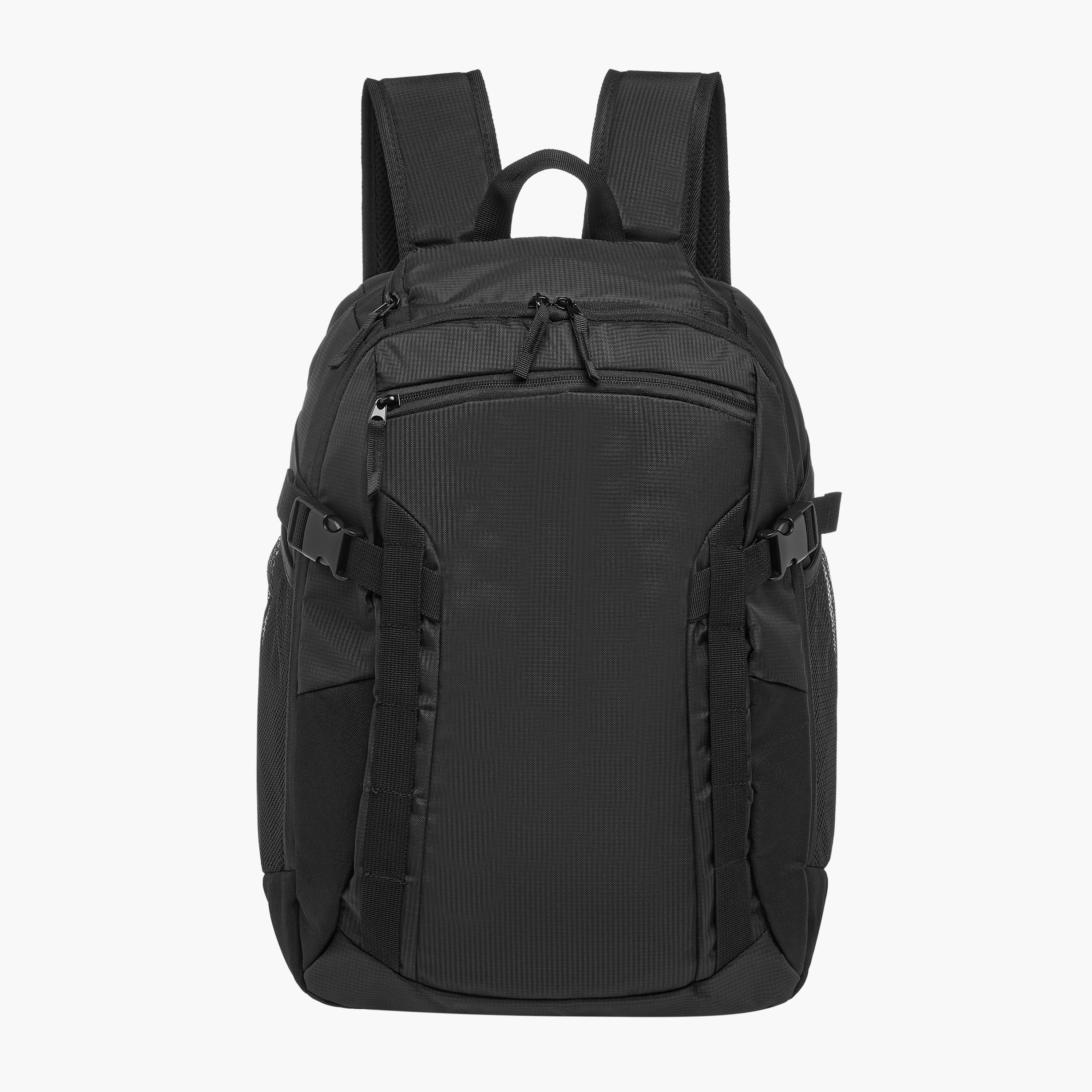 Textured Backpack with Adjustable Shoulder Straps and Zip Closure-men-bags-image-1
