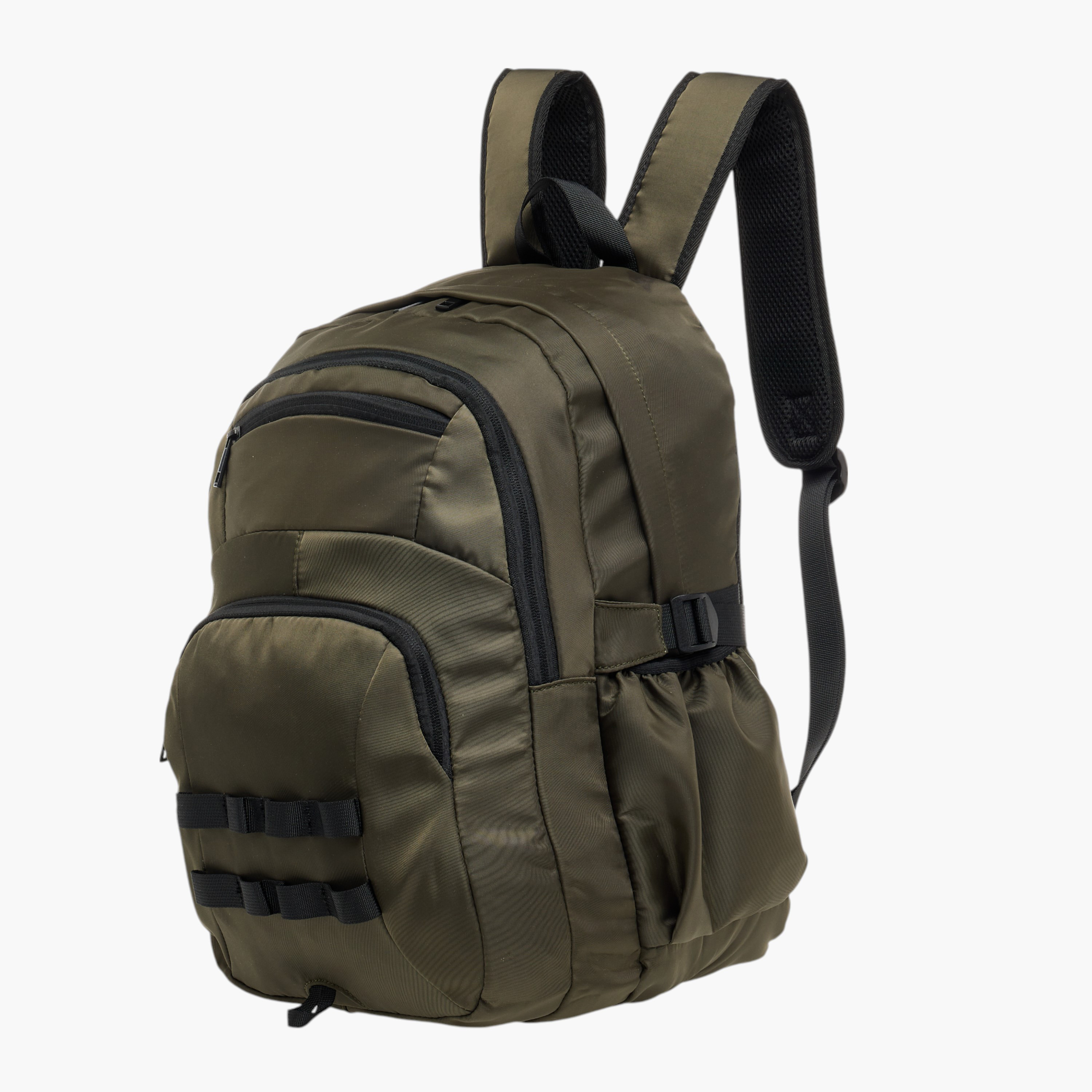 Panelled Backpack with Adjustable Straps and Zip Closure - 35x17x46 cm-men-bags-image-4