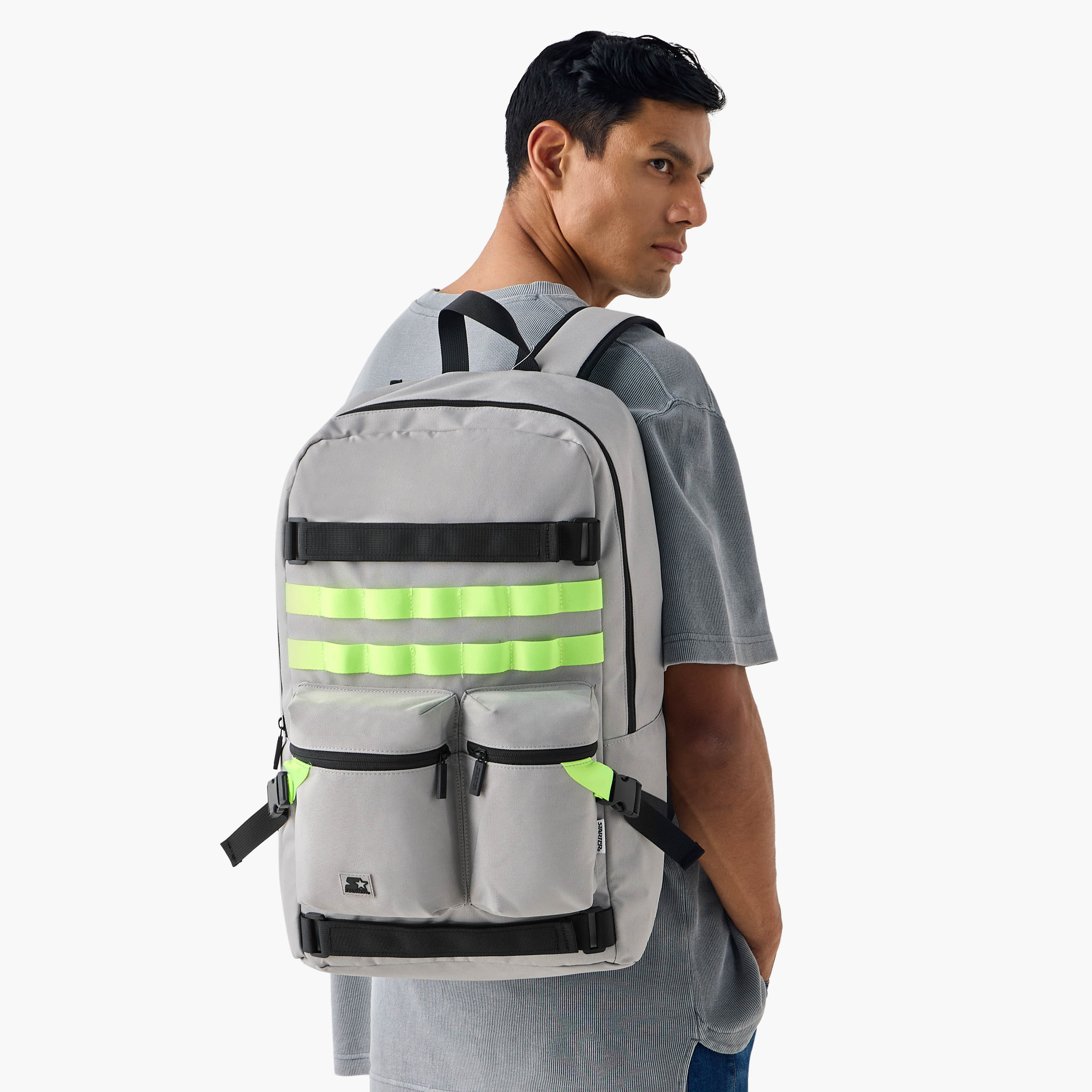 Starter Logo Applique Backpack with Adjustable Straps - 32x17x52 cm-men-bags-image-2