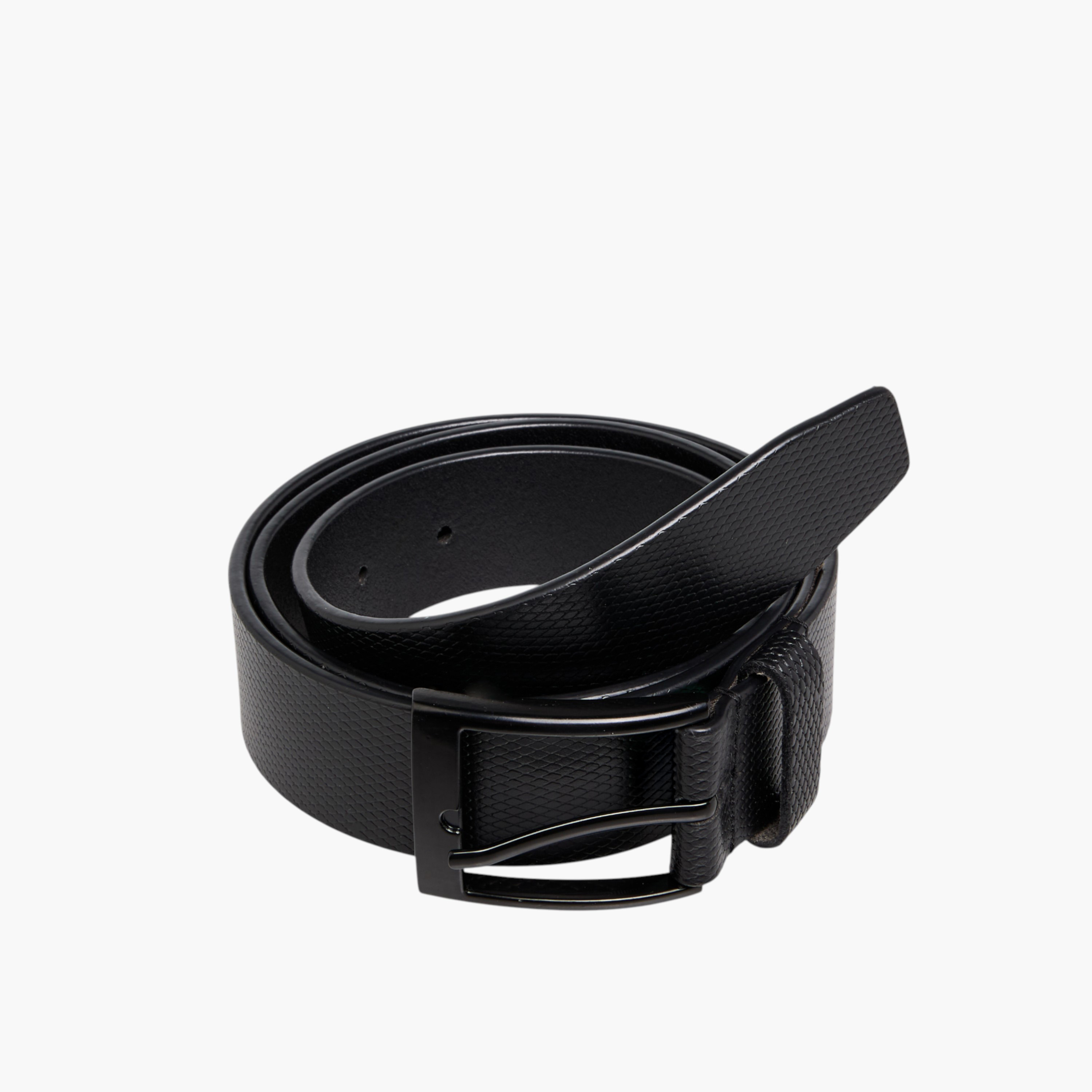 حزام جلد بارز الملمس بإبزيم إغلاق بدبوس-men-beltsandwallets-belts-image-3