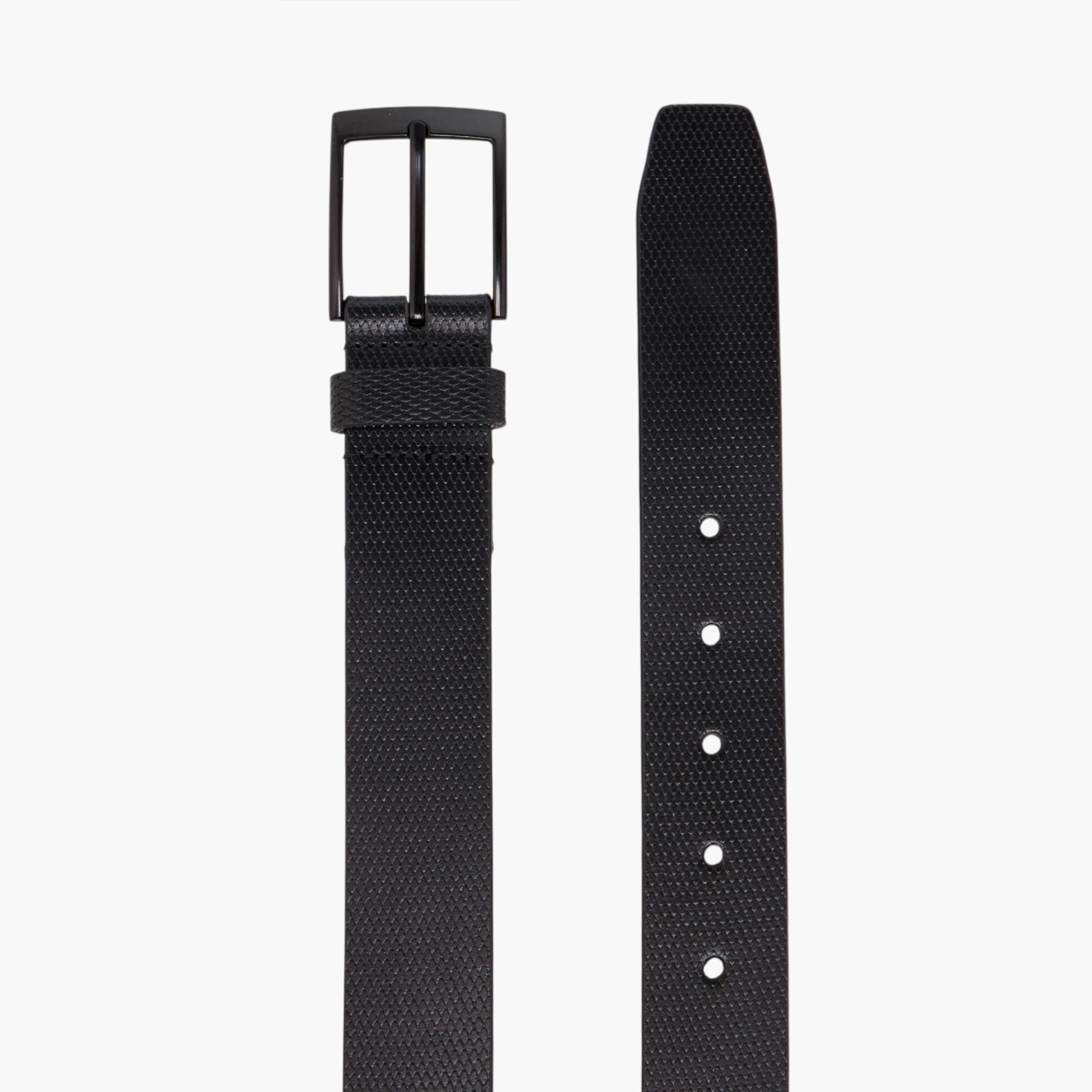 حزام جلد بارز الملمس بإبزيم إغلاق بدبوس-men-beltsandwallets-belts-image-4
