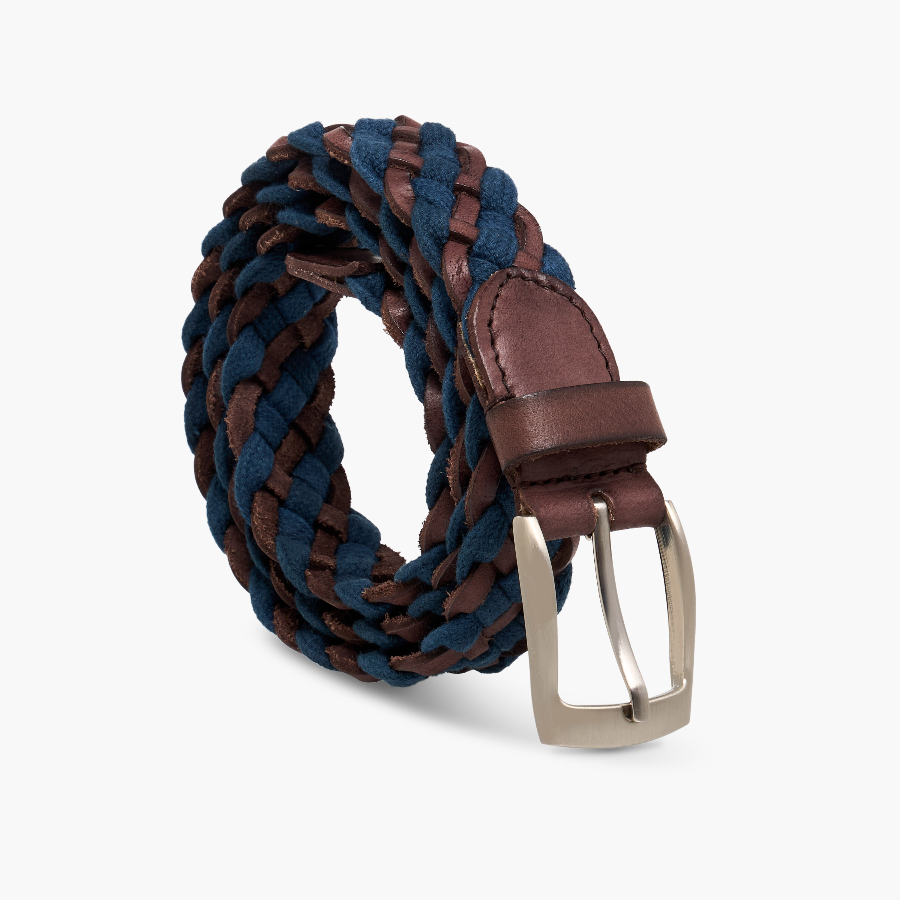 Braided Leather Belt with Pin Buckle Closure-men-beltsandwallets-belts-image-1