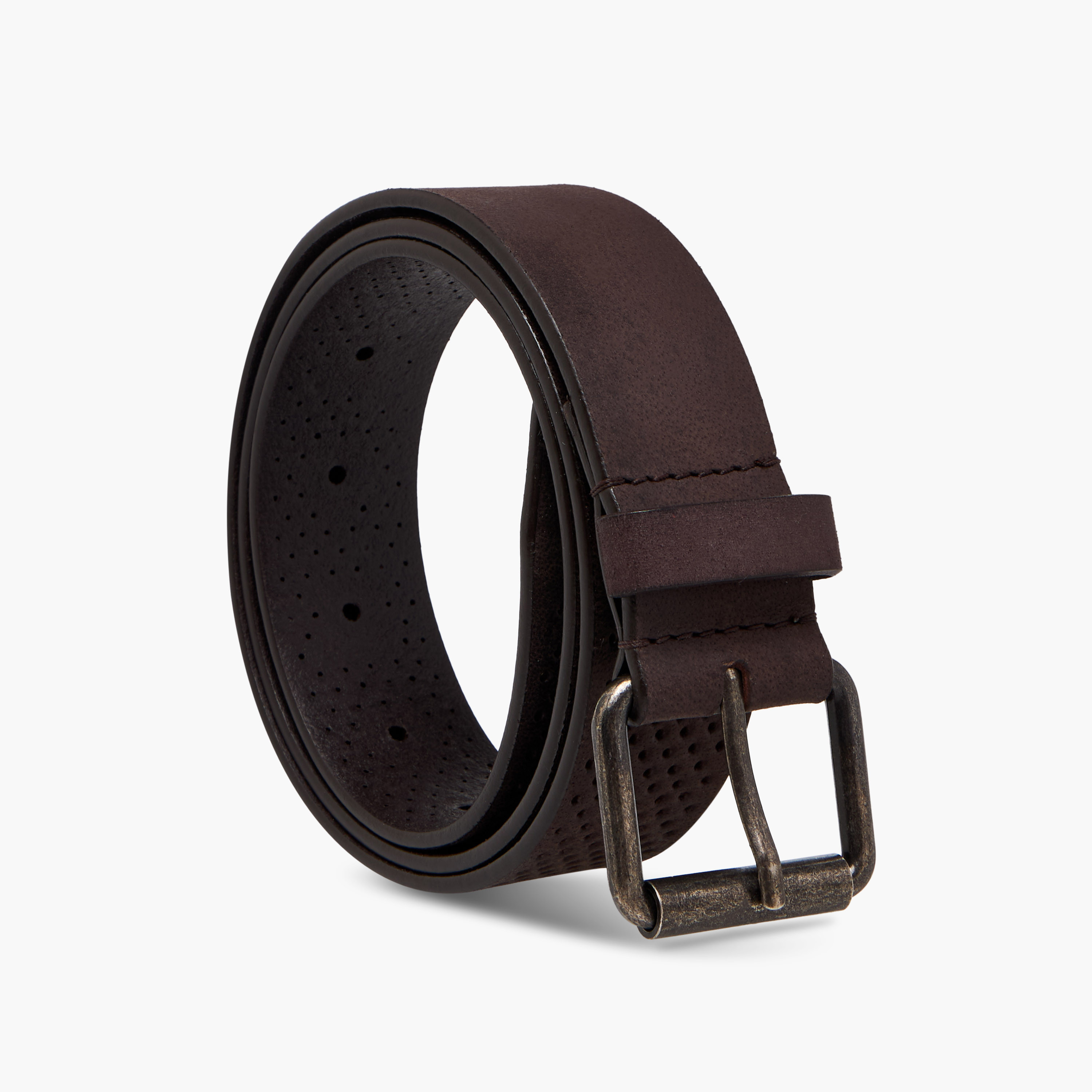 Perforated Leather Belt with Pin Buckle Closure-men-beltsandwallets-belts-image-1