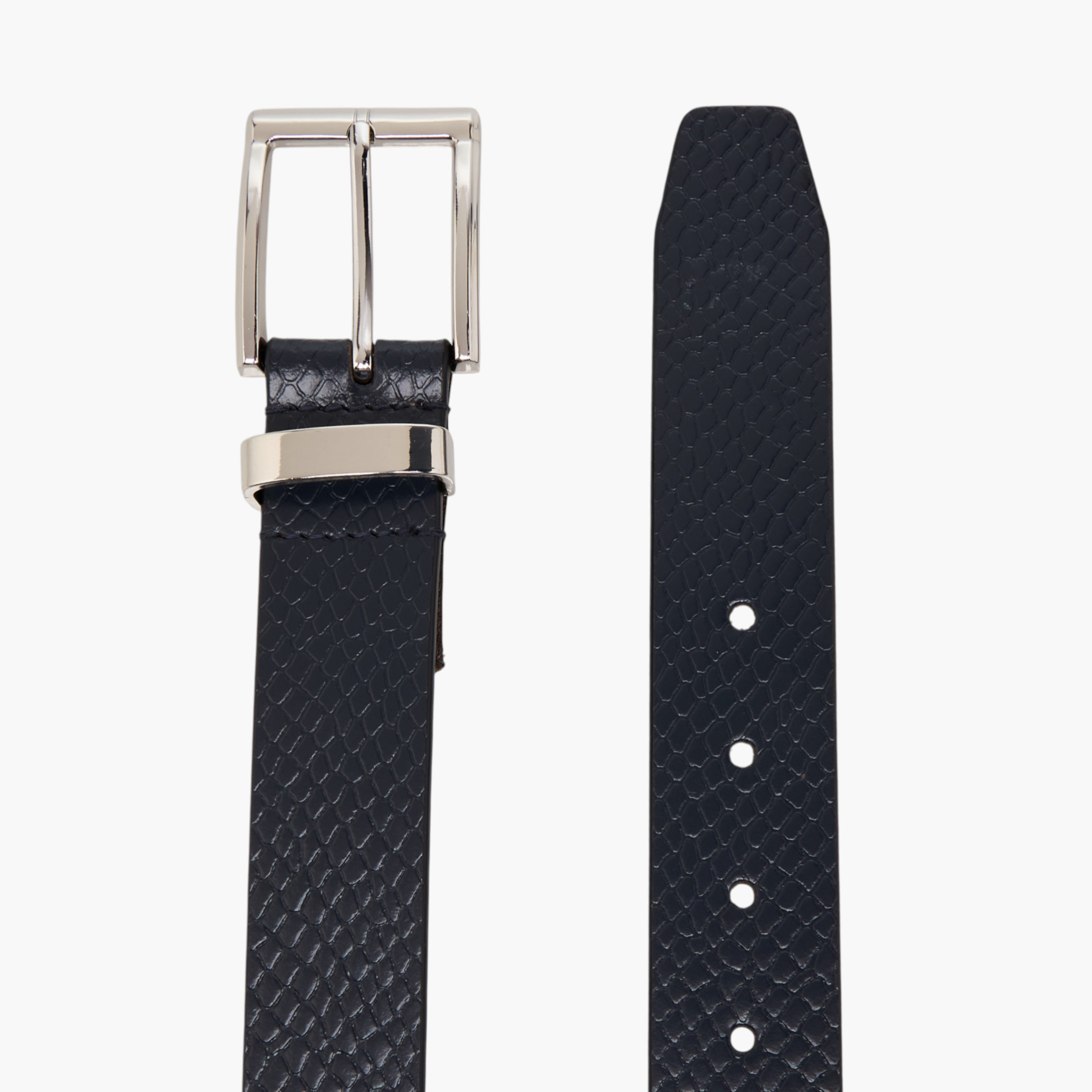 حزام جلد بارز الملمس بإبزيم إغلاق بدبوس-men-beltsandwallets-belts-image-4