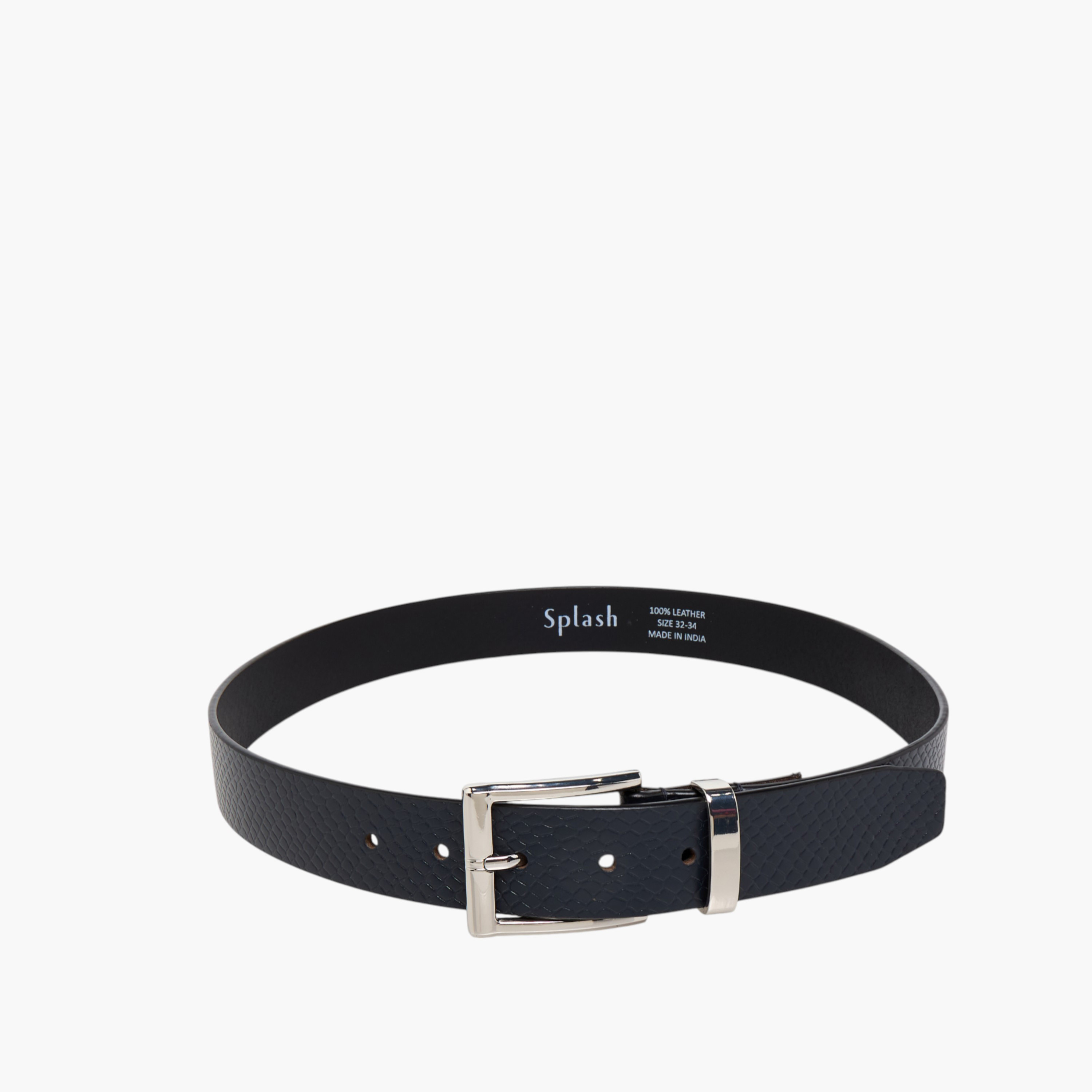 حزام جلد بارز الملمس بإبزيم إغلاق بدبوس-men-beltsandwallets-belts-image-5