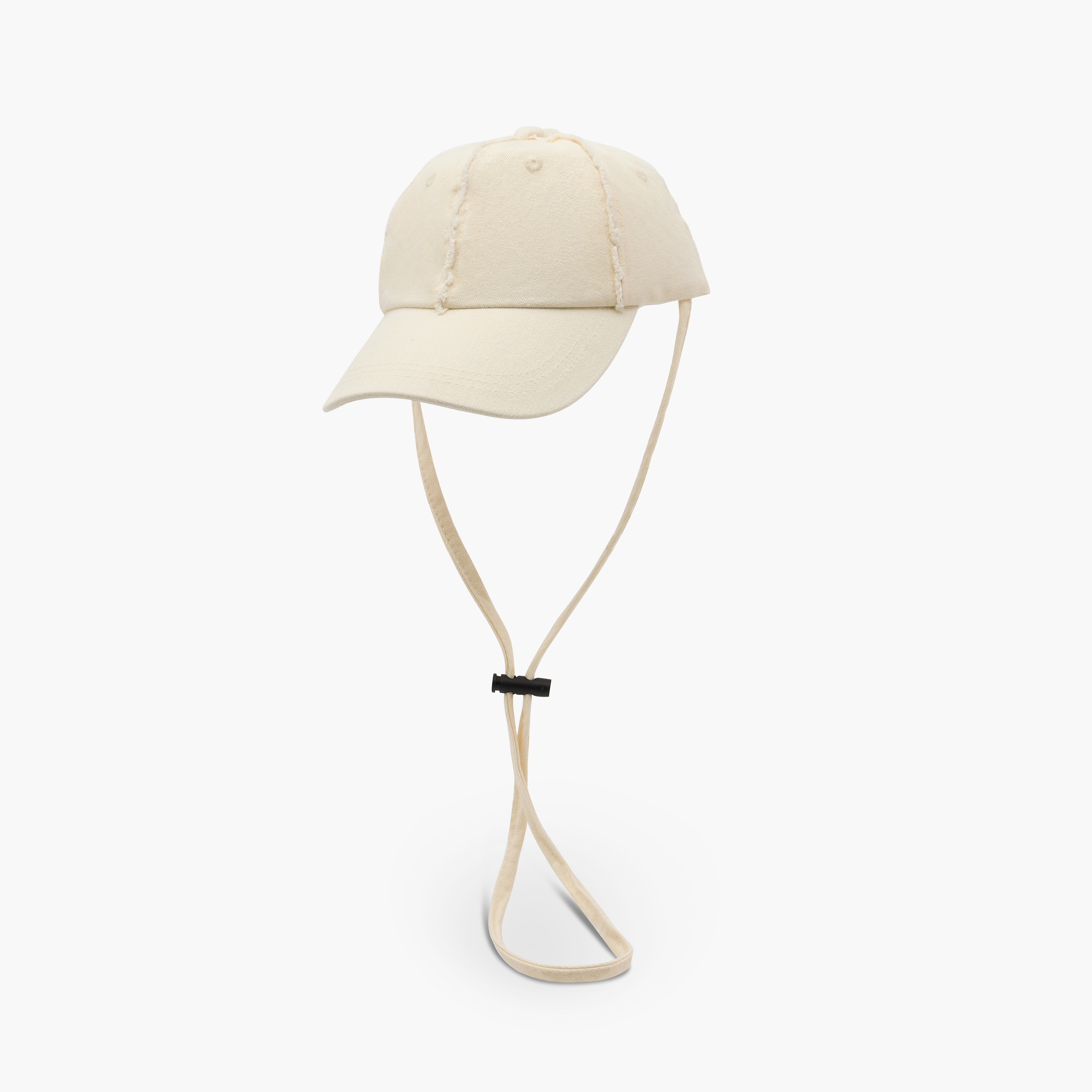 Frayed Detail Cap with Toggle and Buckled Strap Closure-men-caps-image-3