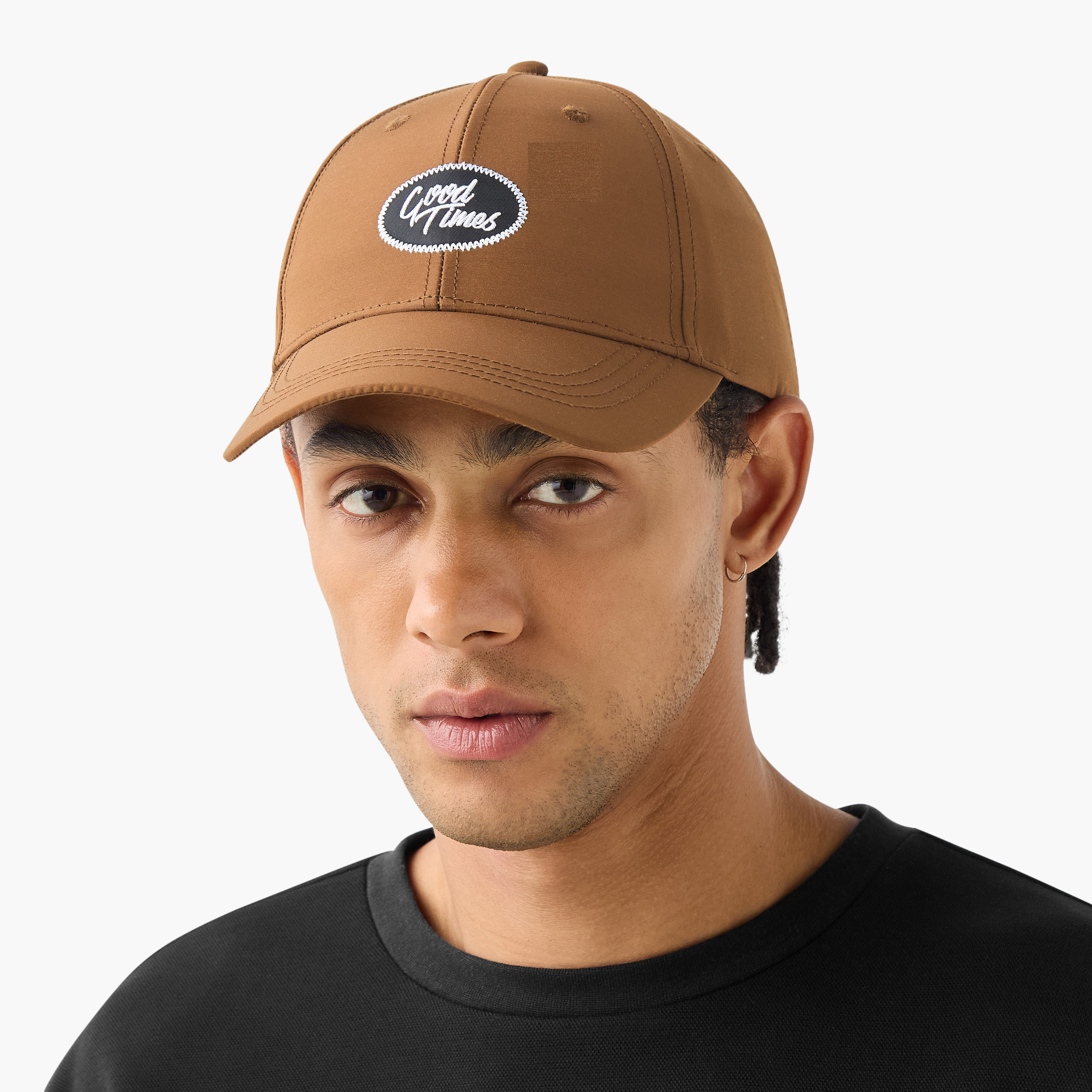 Slogan Embroidered Cap with Buckled Strap Closure-men-caps-image-2