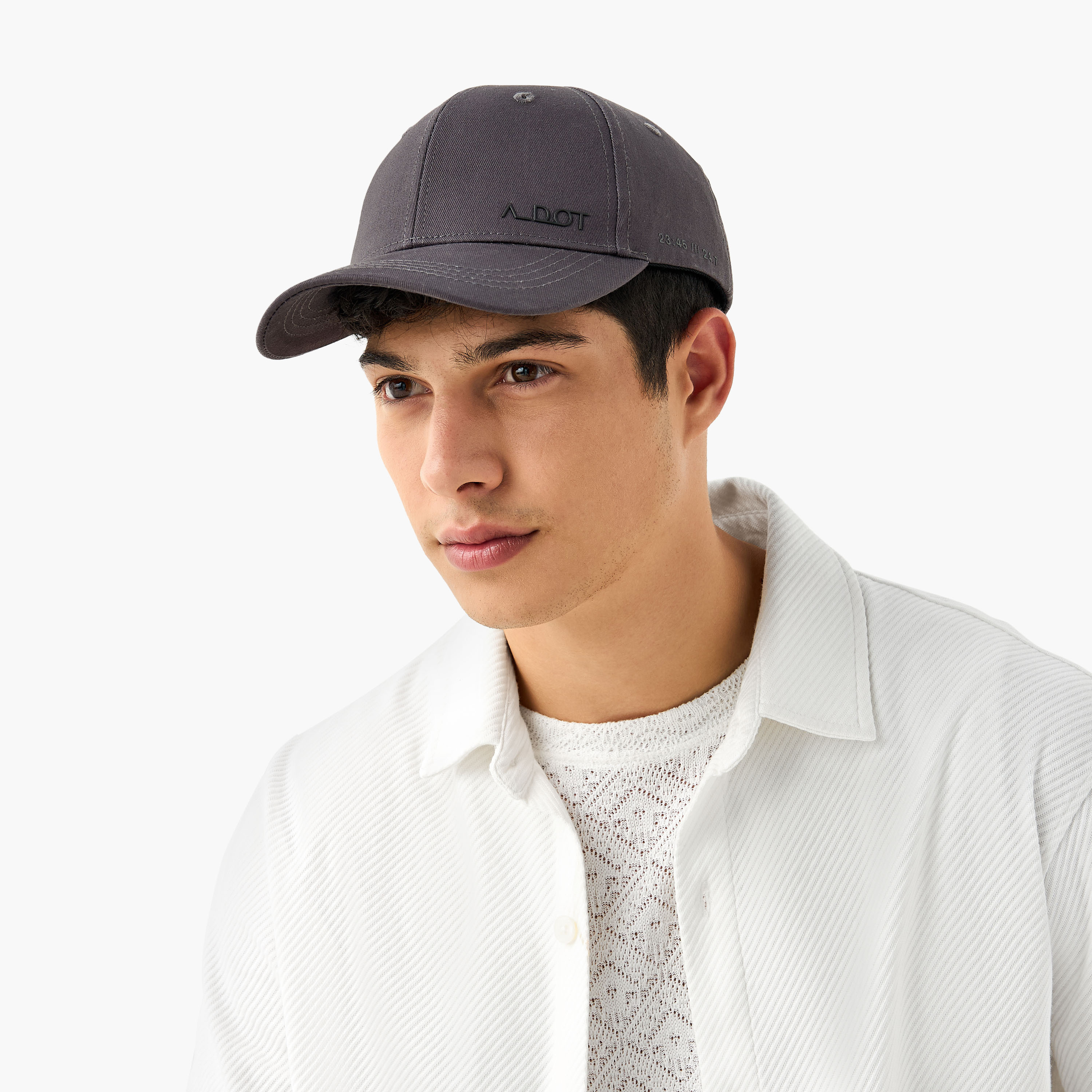 Eyelet Detail Cap with Buckled Strap Closure-men-caps-image-2