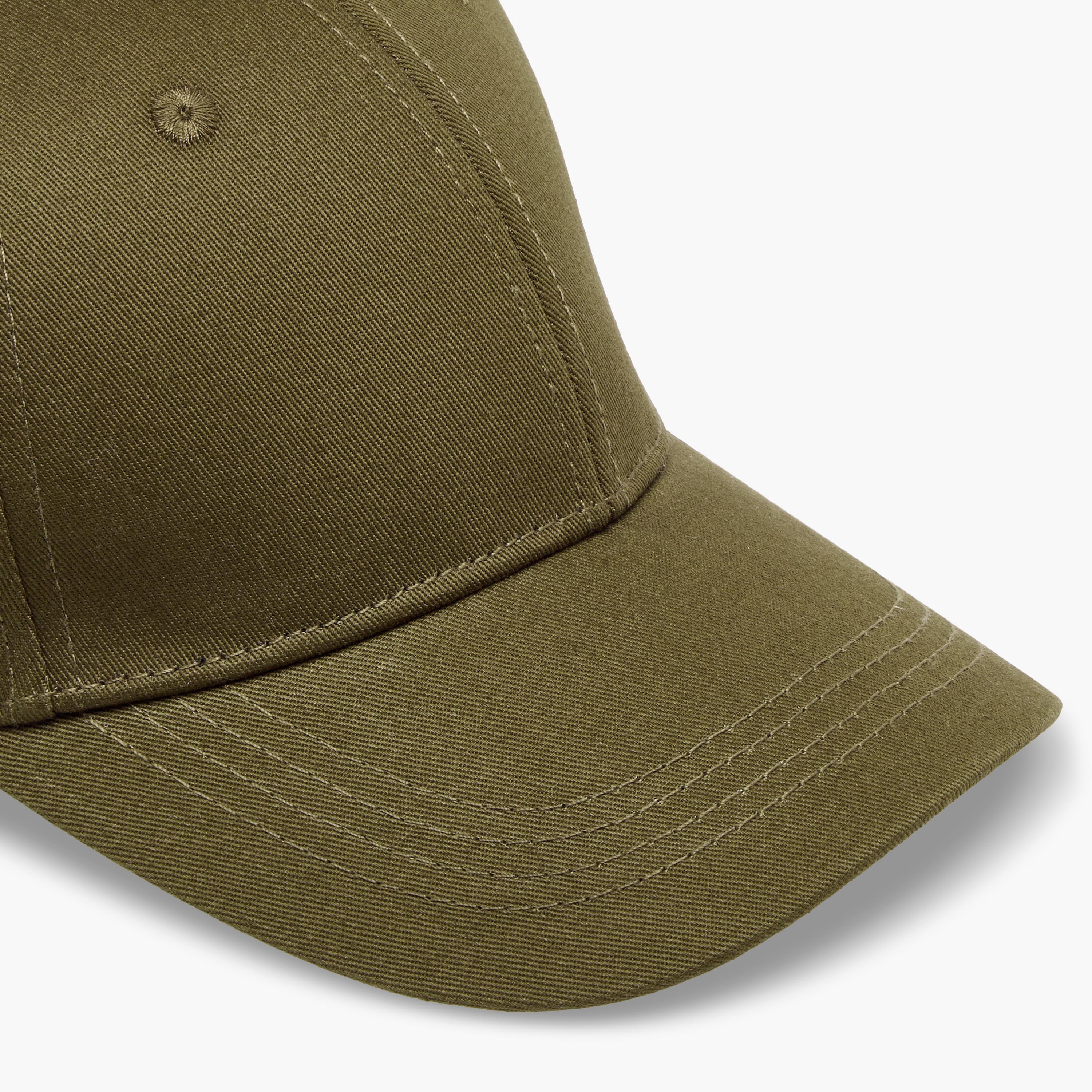 Stitch Detail Cap with Buckled Strap Closure-men-caps-image-6