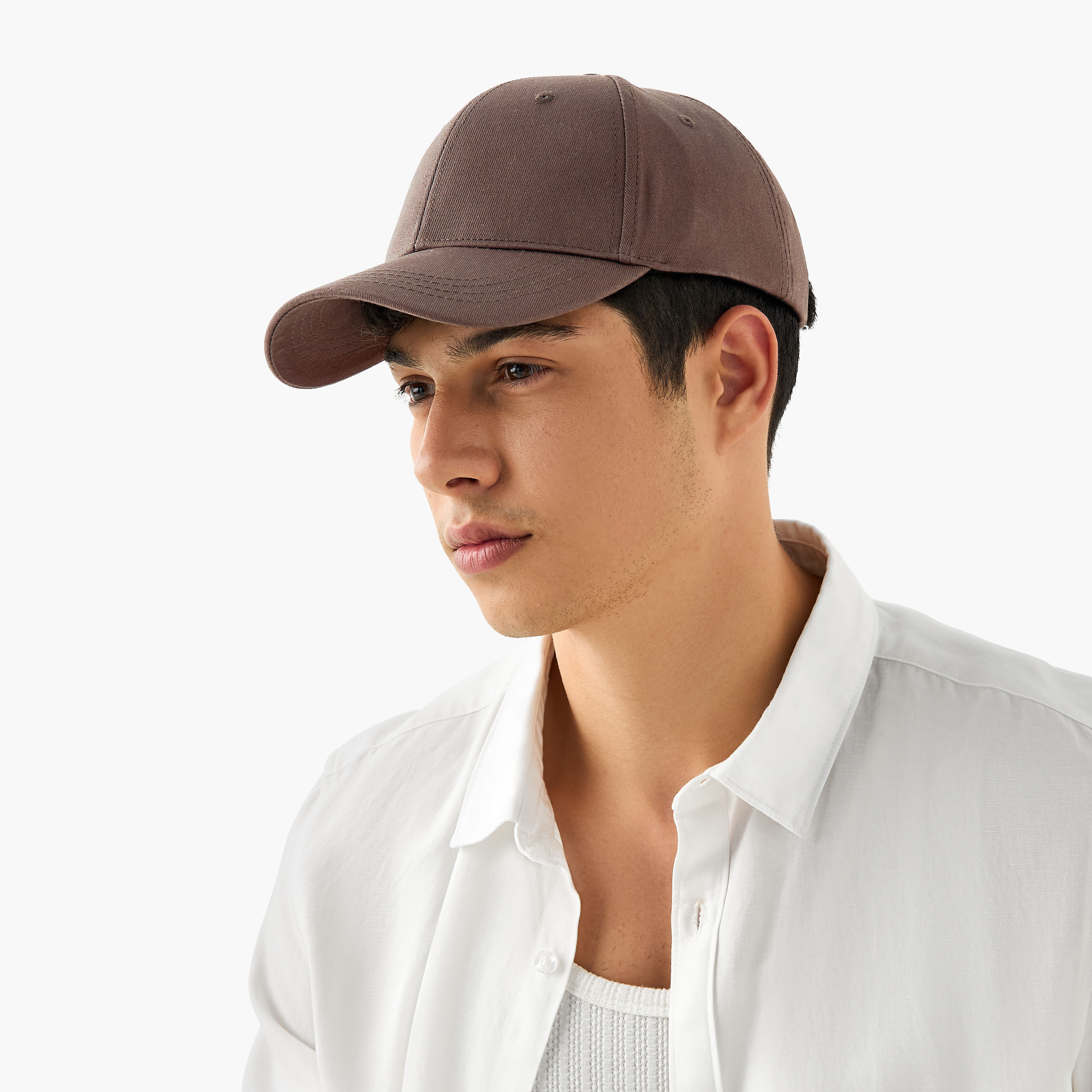 Eyelet Detail Cap with Buckled Strap Closure-men-caps-image-2