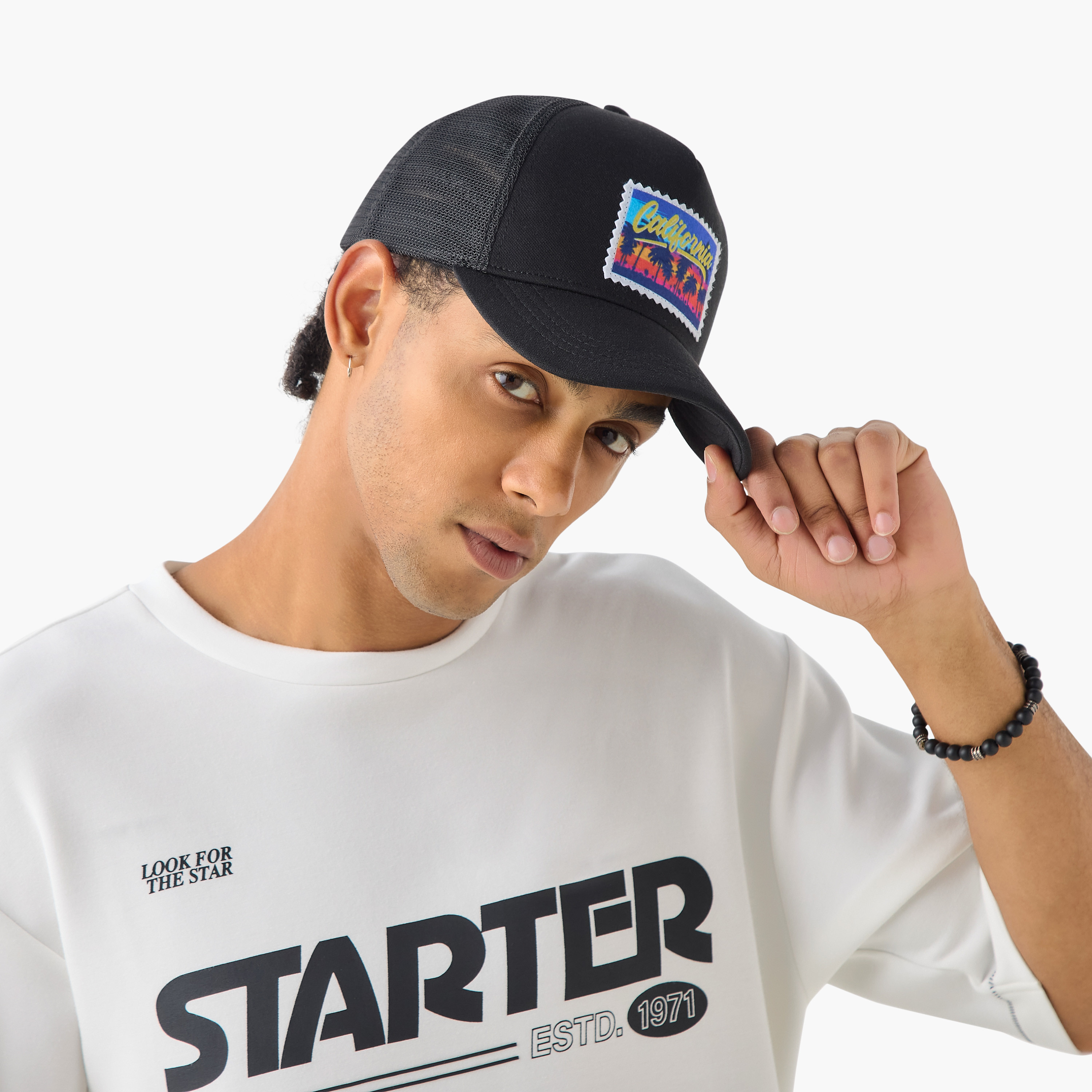 California Print Cap with Snap Back Closure-men-caps-image-2