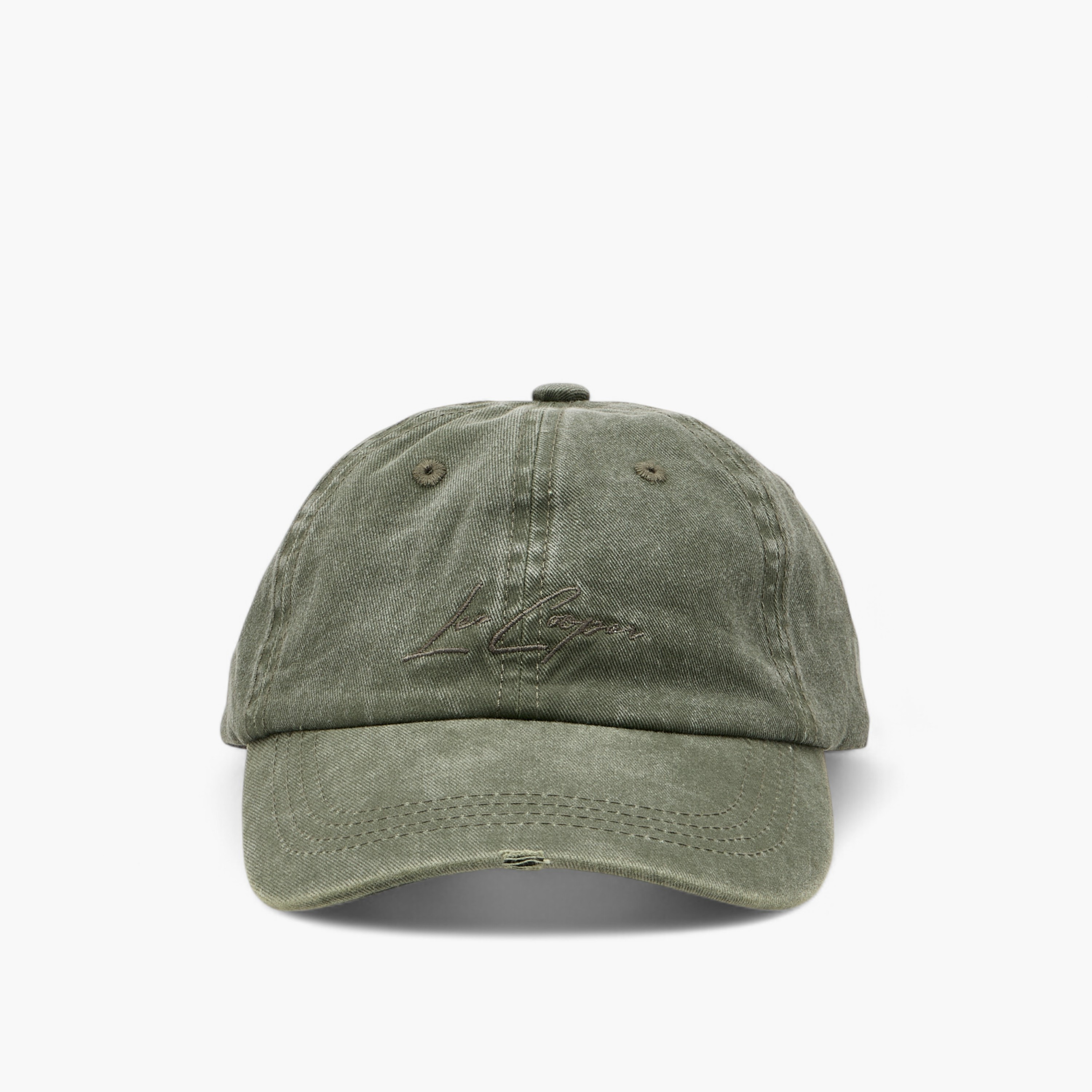 Lee Cooper Logo Embroidered Cap with Buckled Strap Closure-men-caps-image-1