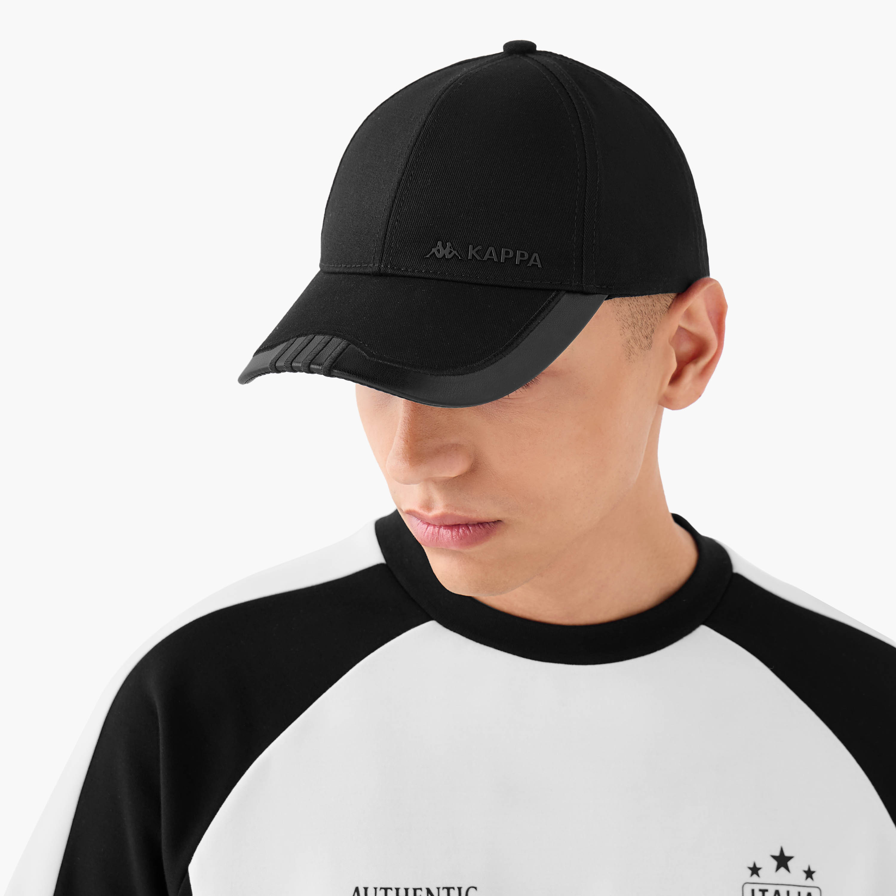 Kappa Logo Accent Cap with Buckled Strap Closure-men-caps-image-2