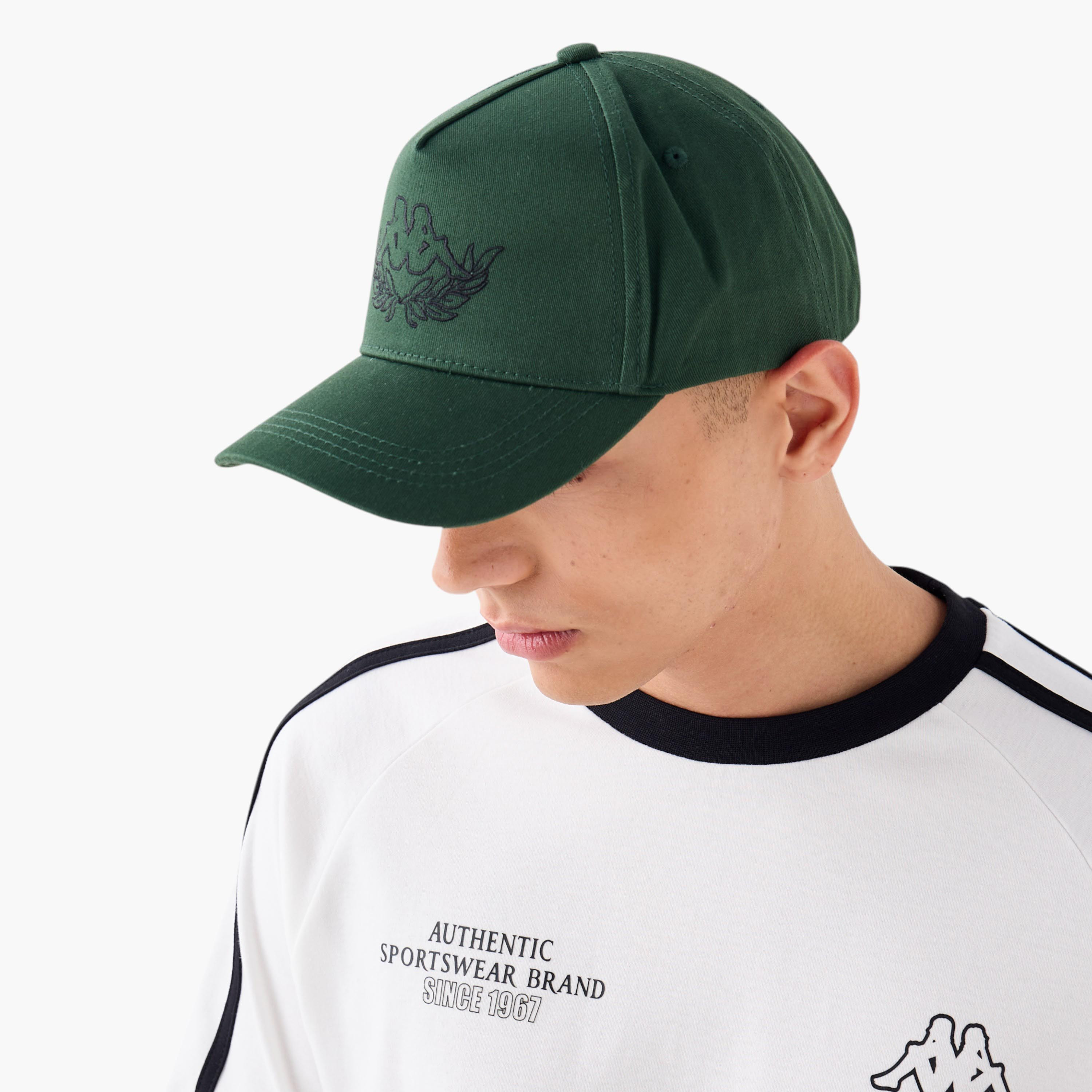 Kappa Logo Embroidered Cap with Buckled Strap Closure-men-caps-image-2