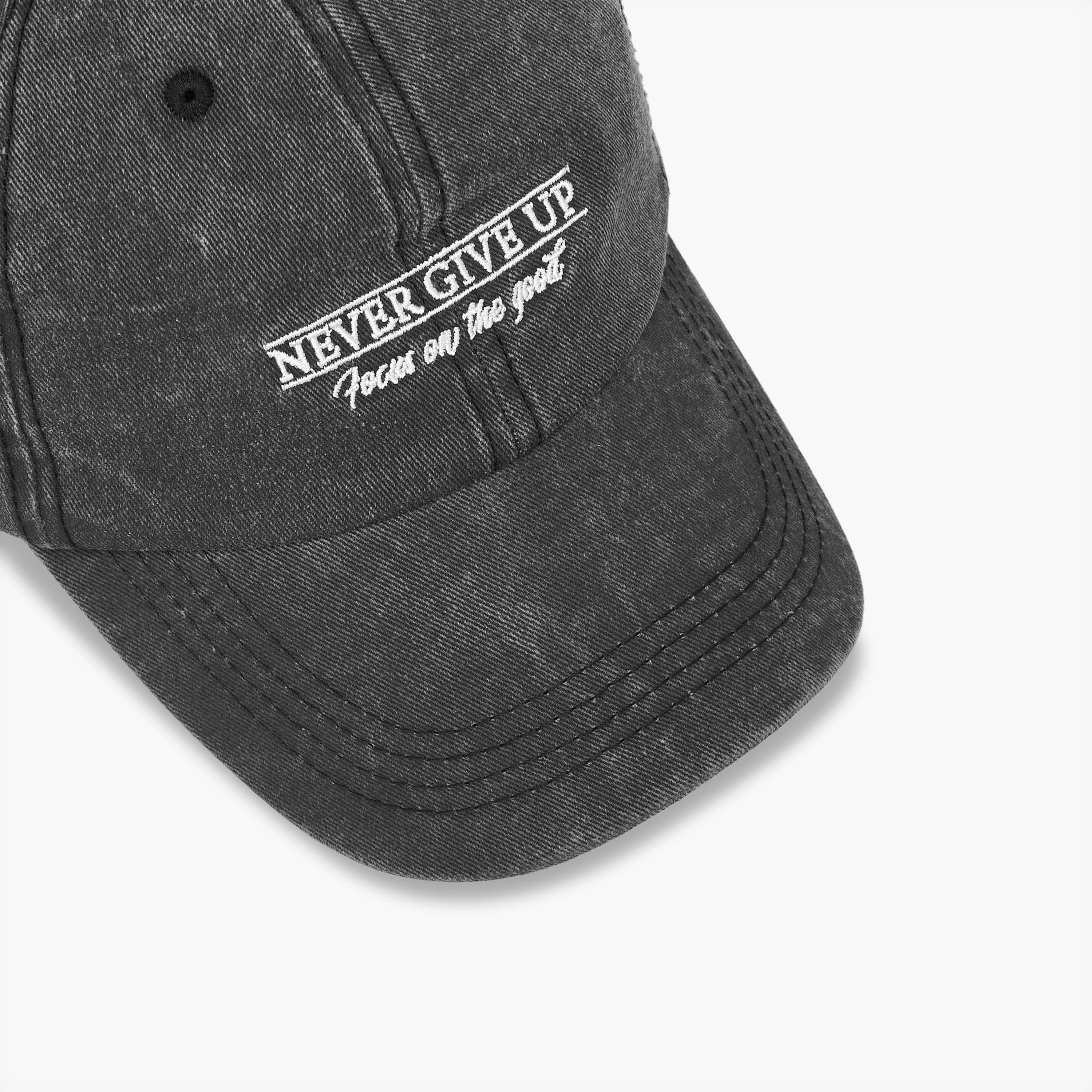 Slogan Embroidered Cap with Buckled Strap Closure-men-caps-image-6